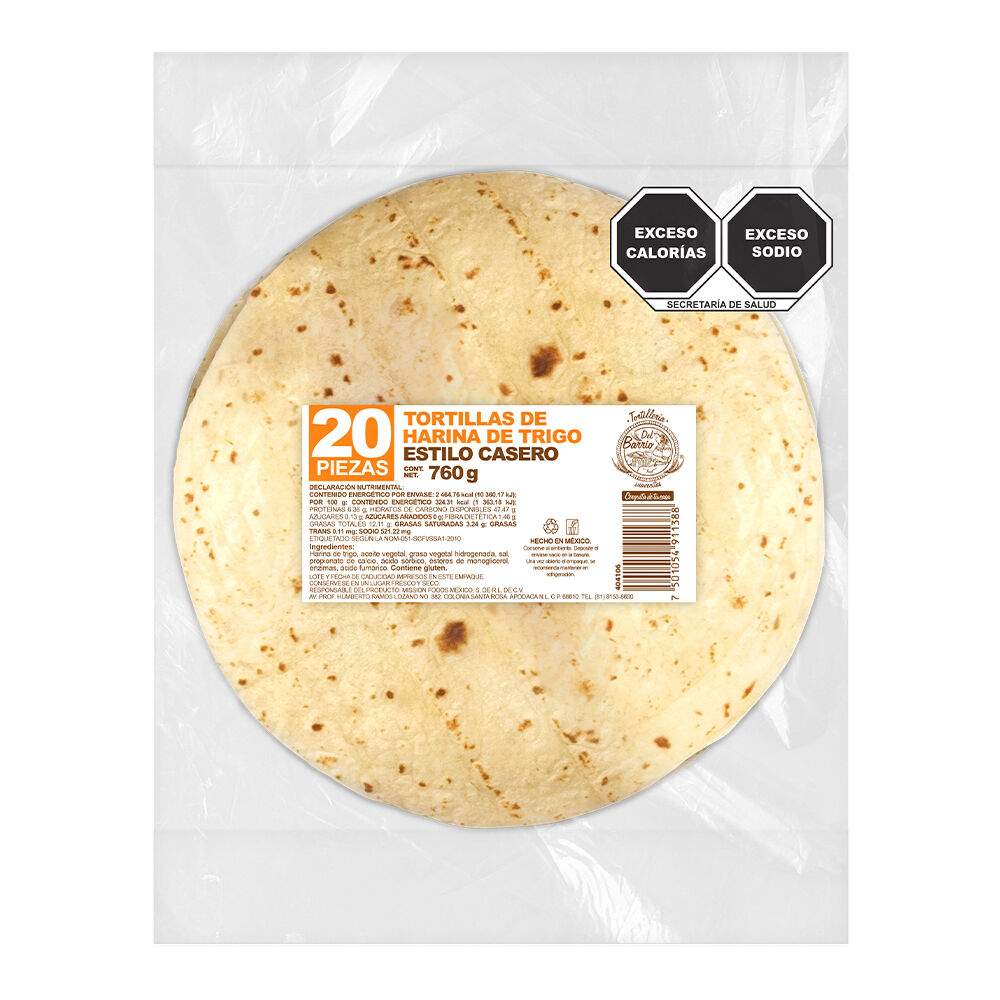 Tortillas De Harina Tipo Casero Mission 20.0 Pza