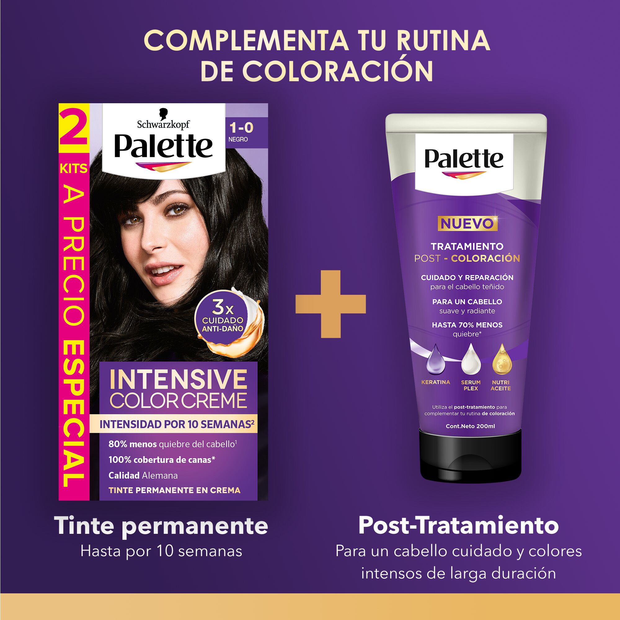 Tinte Cabello Negro #1 0 Palette 1.0 Pza