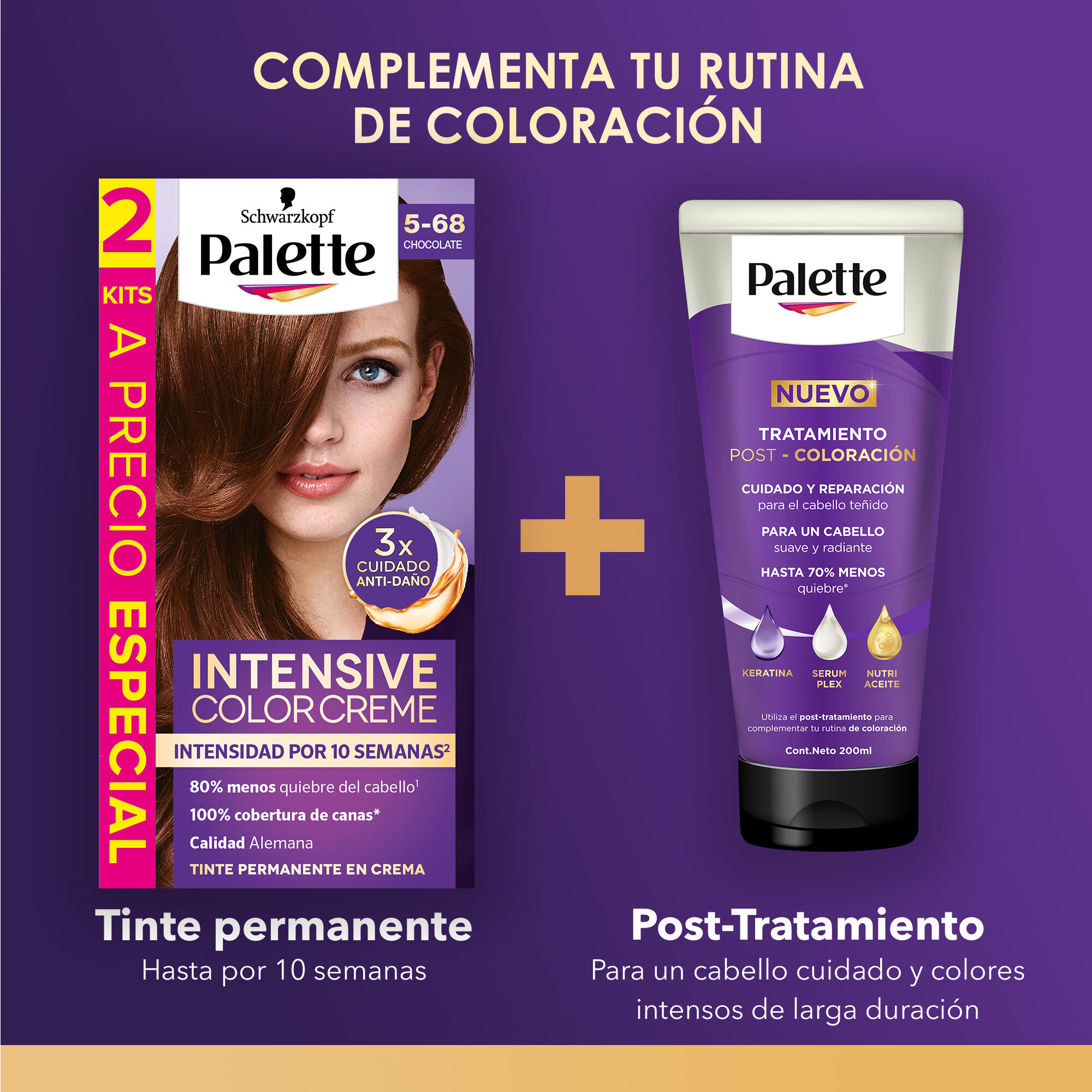 Tinte Cabello Chocolate Profundo #3 68 Palette 1.0 Pza