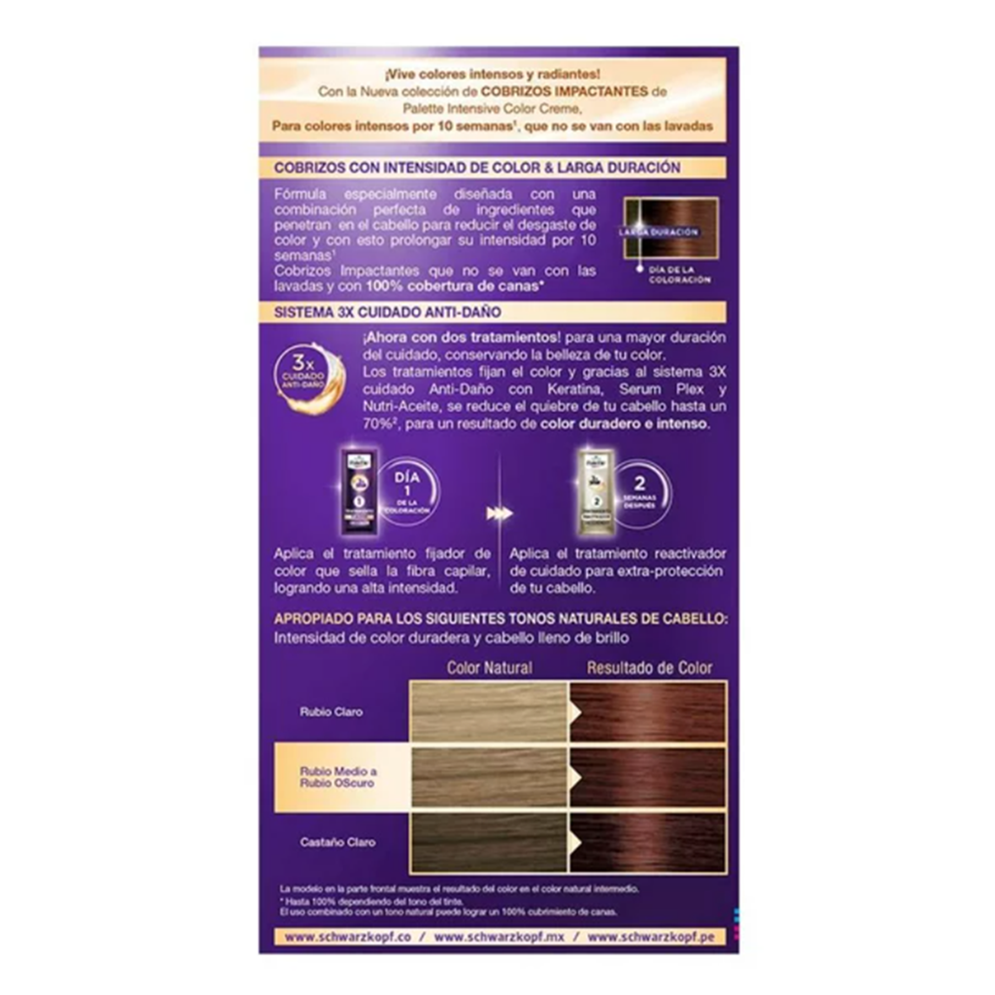 Tinte Cabello Rubio Cobrizo Oscuro Palette 1.0 Pza