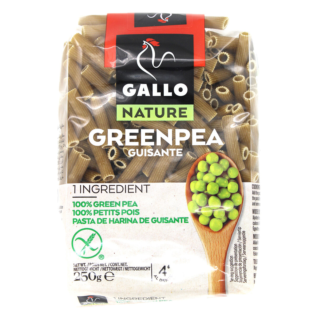 Pasta Macarron Guisante Gallo 250.0 Gr