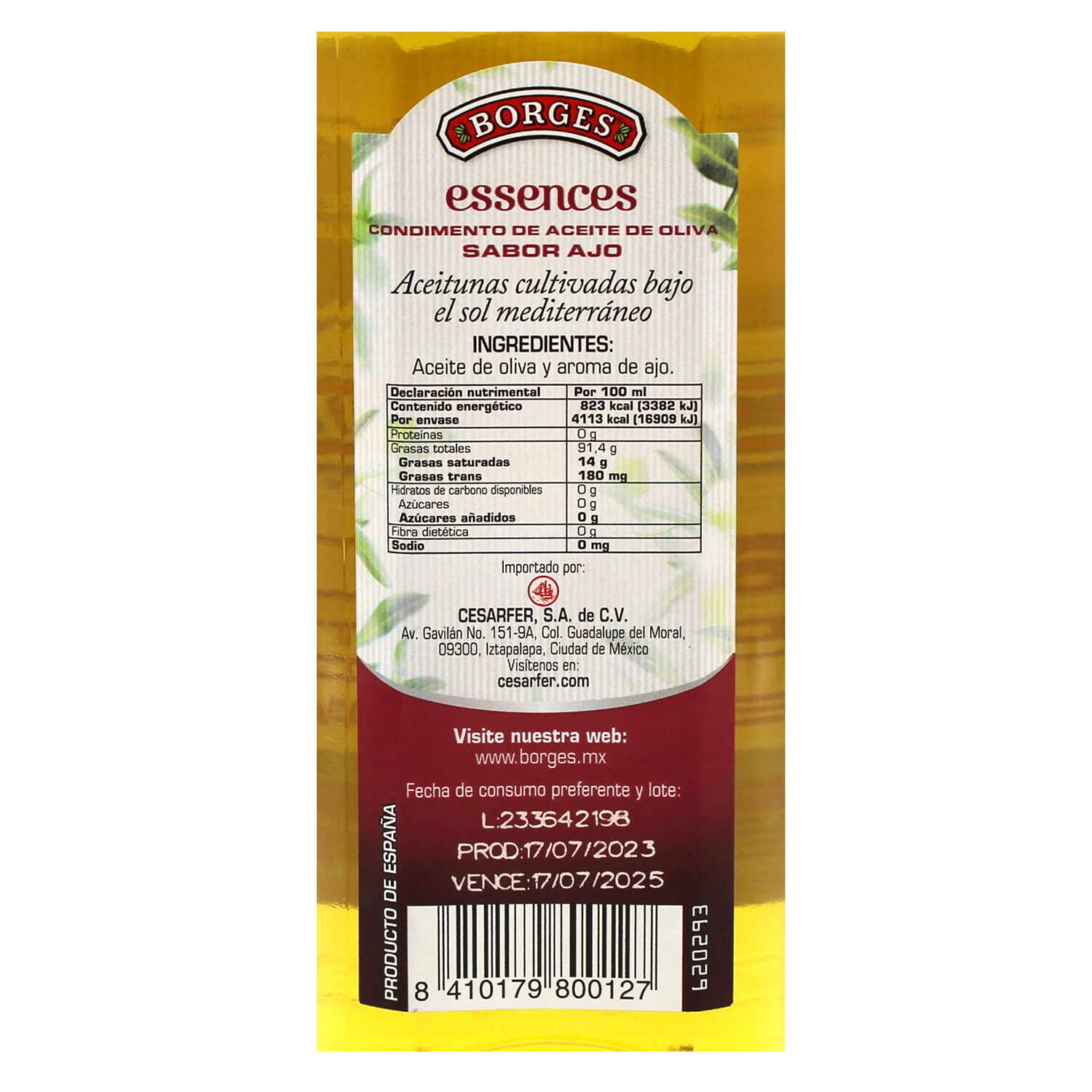 Aceite De Oliva Suave Ajo Borges 500.0 Ml