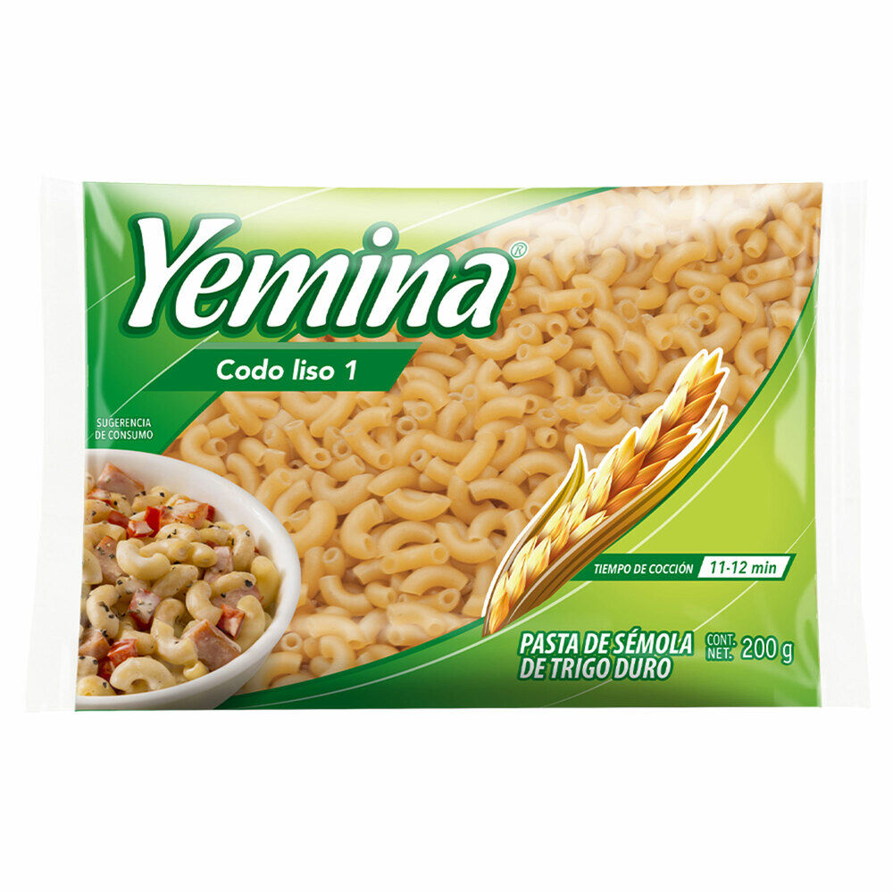 Pasta Codo Liso Yemina 200.0 Gr
