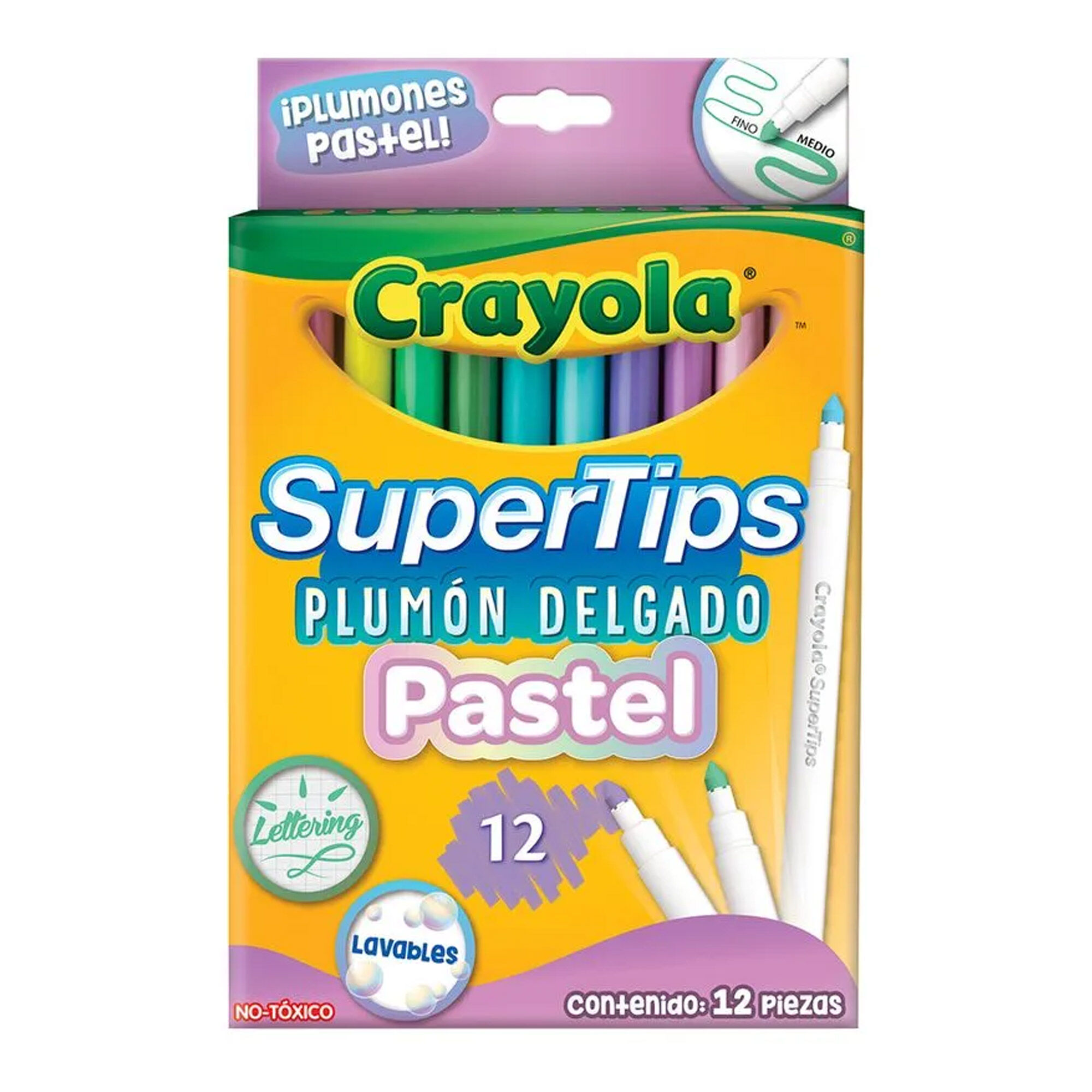 Plumones Super Tips Pastel Crayola 12.0 Pza