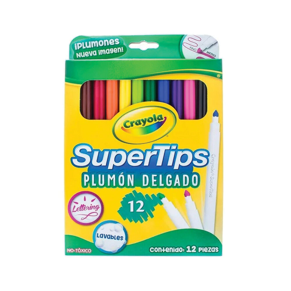 Plumones Delgados Lavable Crayola 12.0 Pza