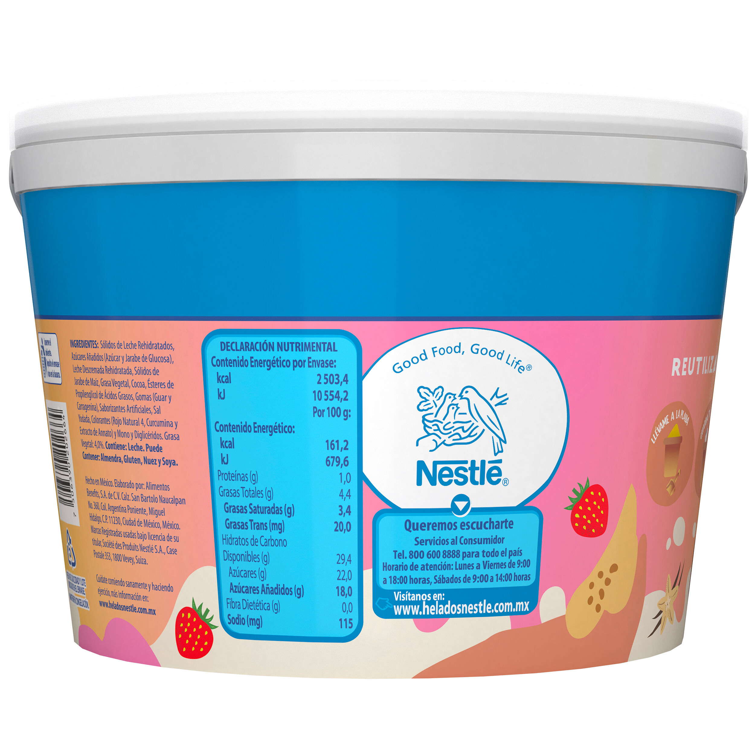 Cubeta Helado Napolitano Nestle 3.0 Lt