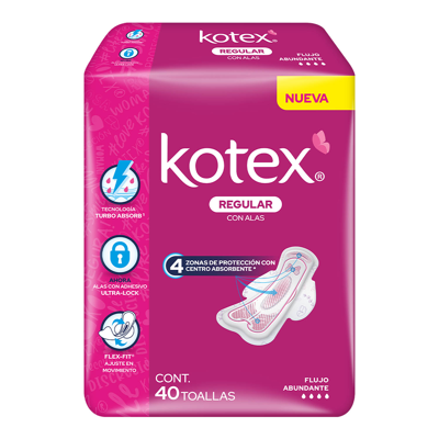 Toallas Femeninas Anatomica C/ Alas 40 Toallas Kotex 1.0