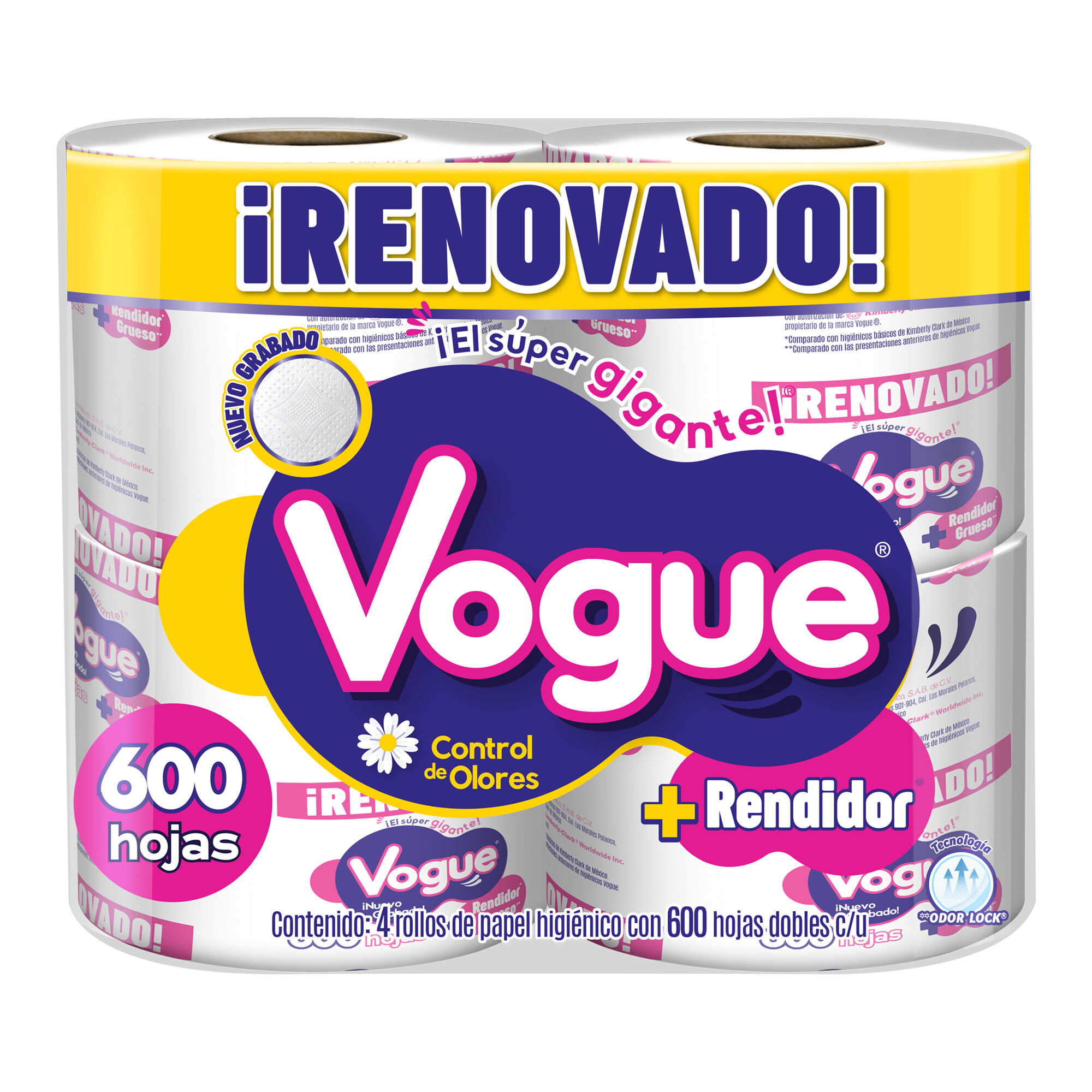 Papel Higienico 600 Hd Vogue 4.0 Pza