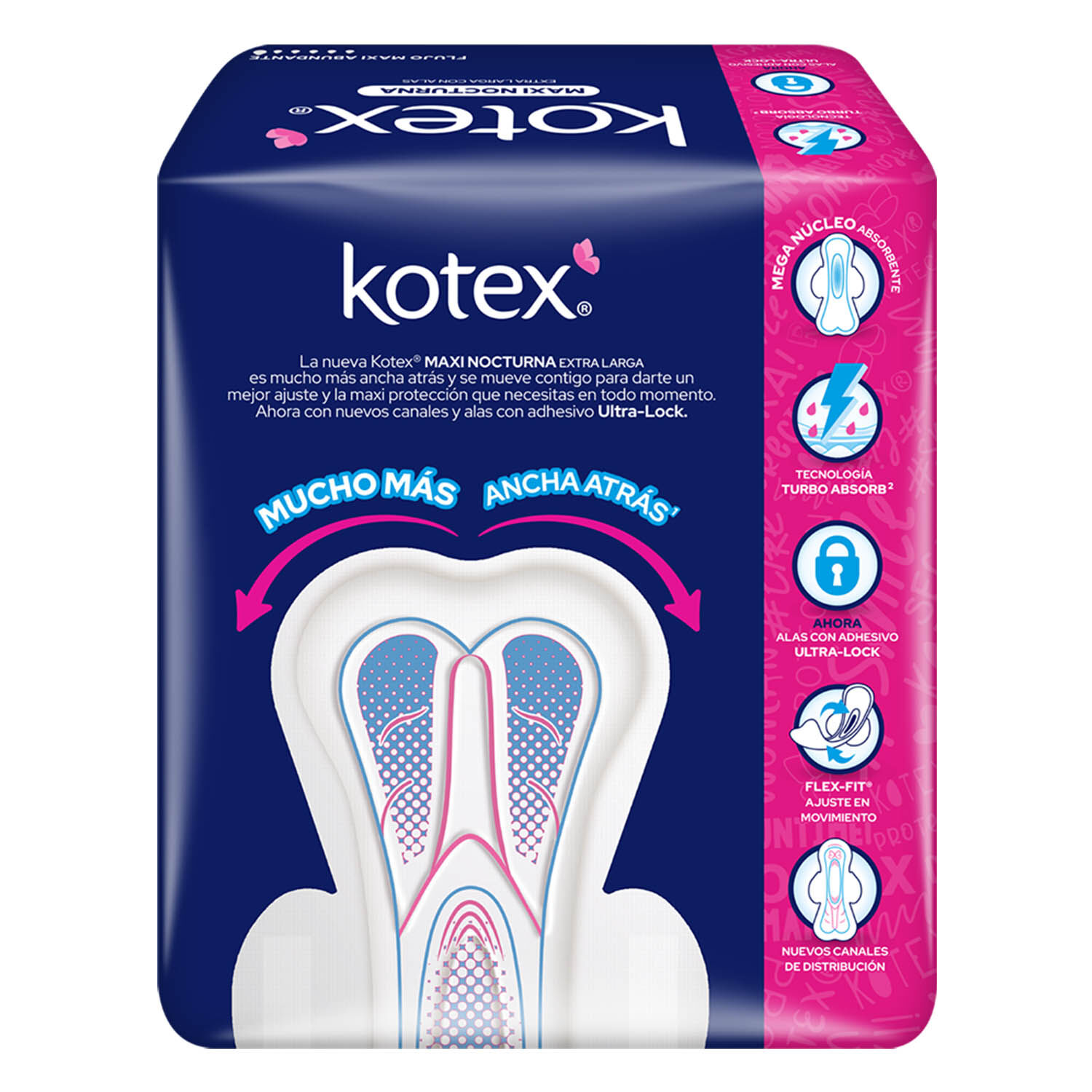 Toallas Femeninas Maxi Nocturnas C/ Alas 30 Pza Kotex 1.0