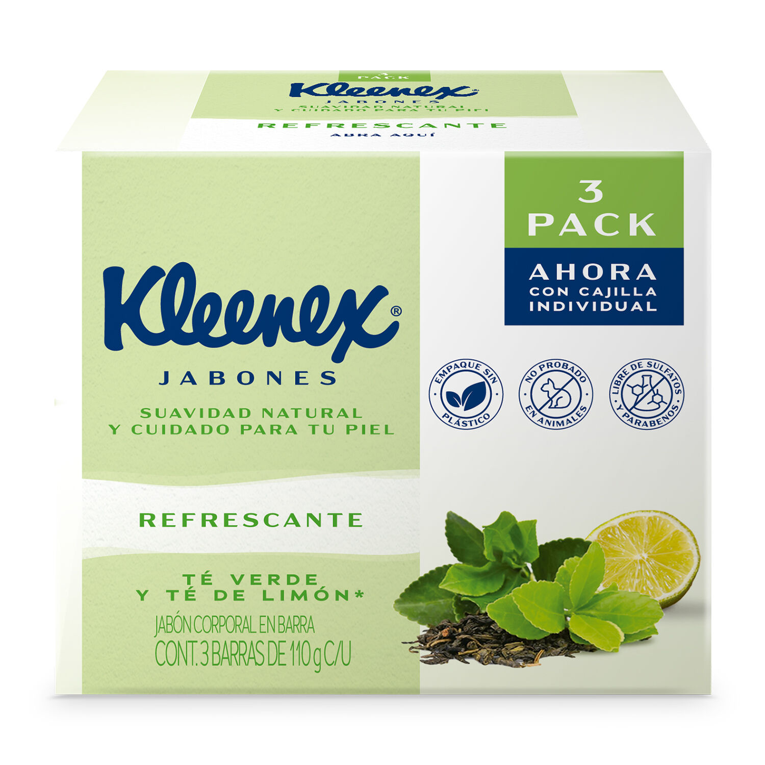 Jabon Barra Te Kleenex 3pz