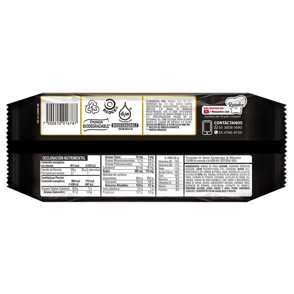Pan Tostado Brioche Bimbo 210.0 Gr