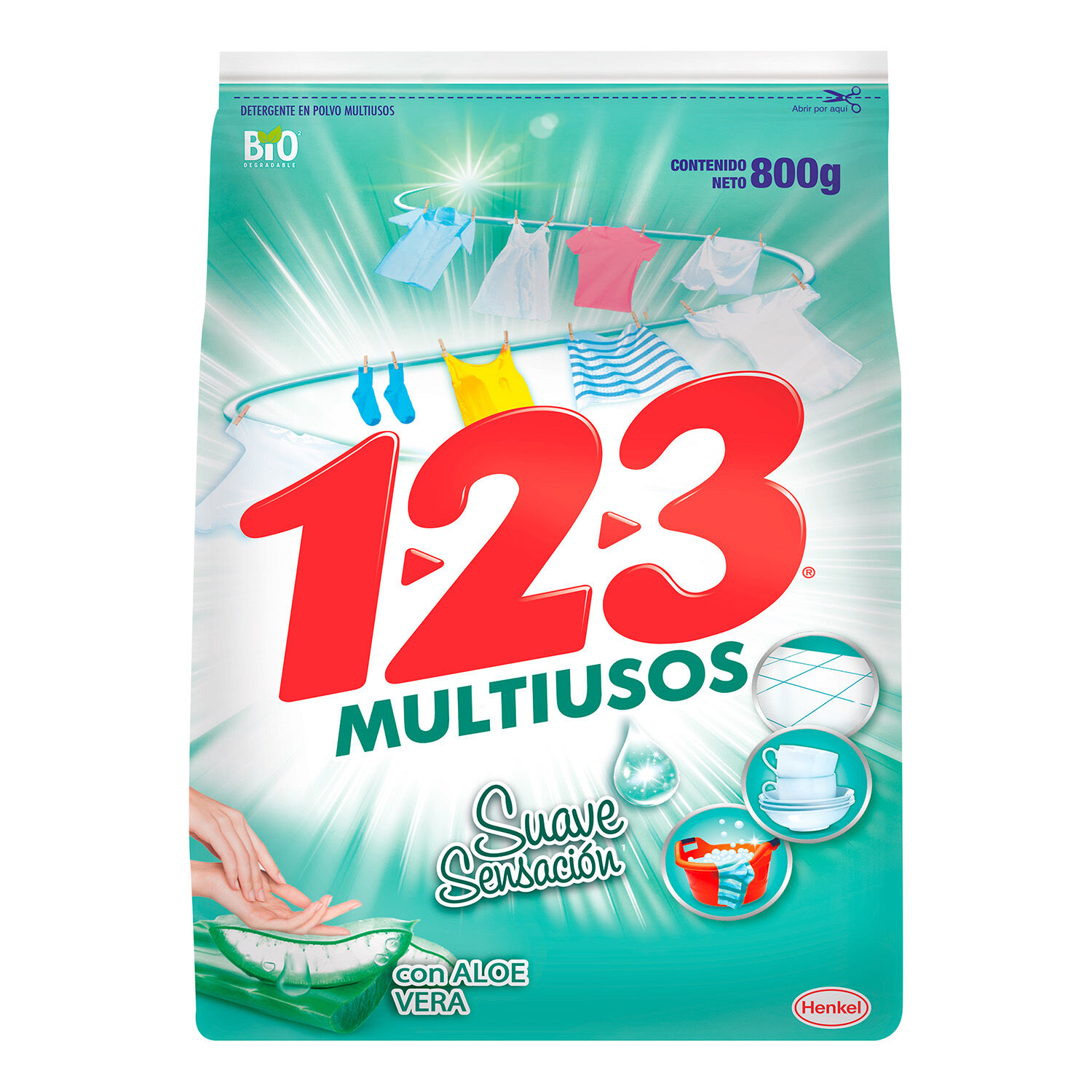 Detergente En Polvo Suave Sensacion 800g 123 800.0 Gr