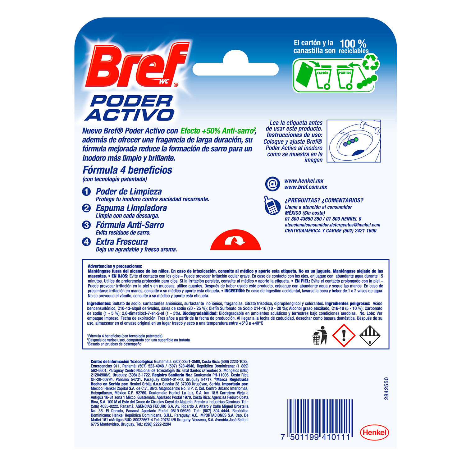 Pastilla Sanitaria Bref Wc Poder Activo Pino Bref 50.0