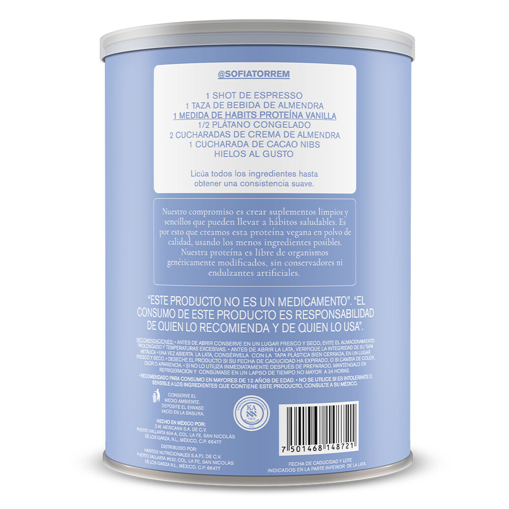 Proteina Vegetal Vanilla Habits 488.0 Gr