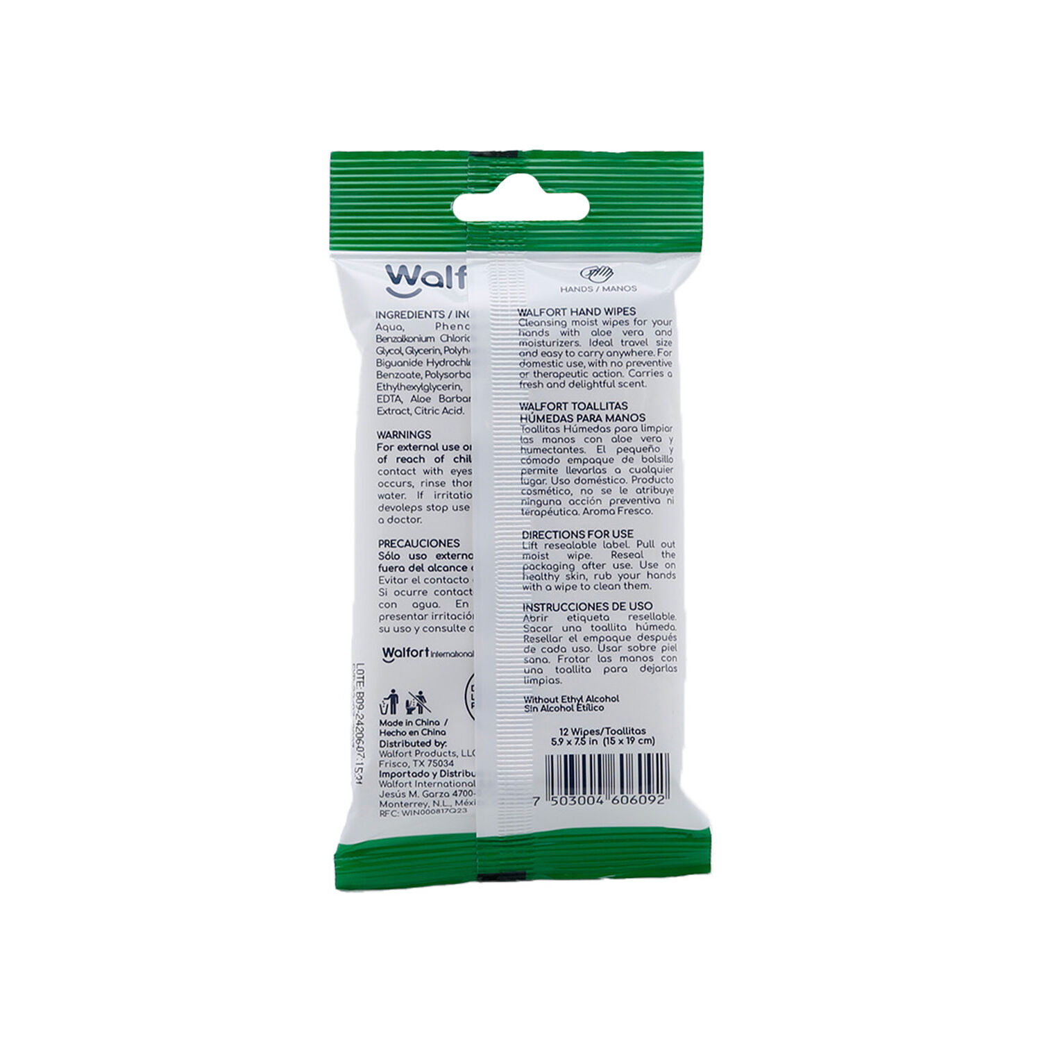 Toallitas Antibacteriales Citrus Walfort Mini Ones 12 Pzas