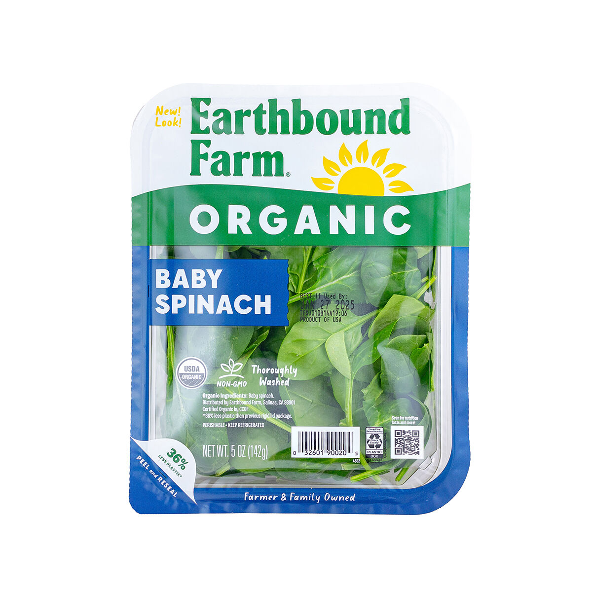 Spinach Organic Earthbound Farm 5.0 Oz