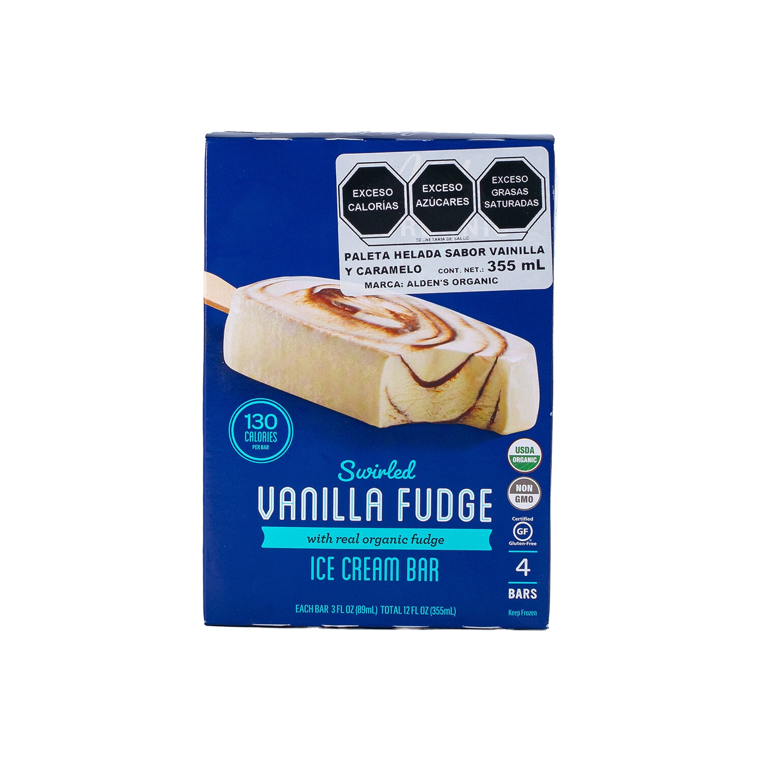 Paleta Vainilla Fudge Aldens Organic 4.0 Pza