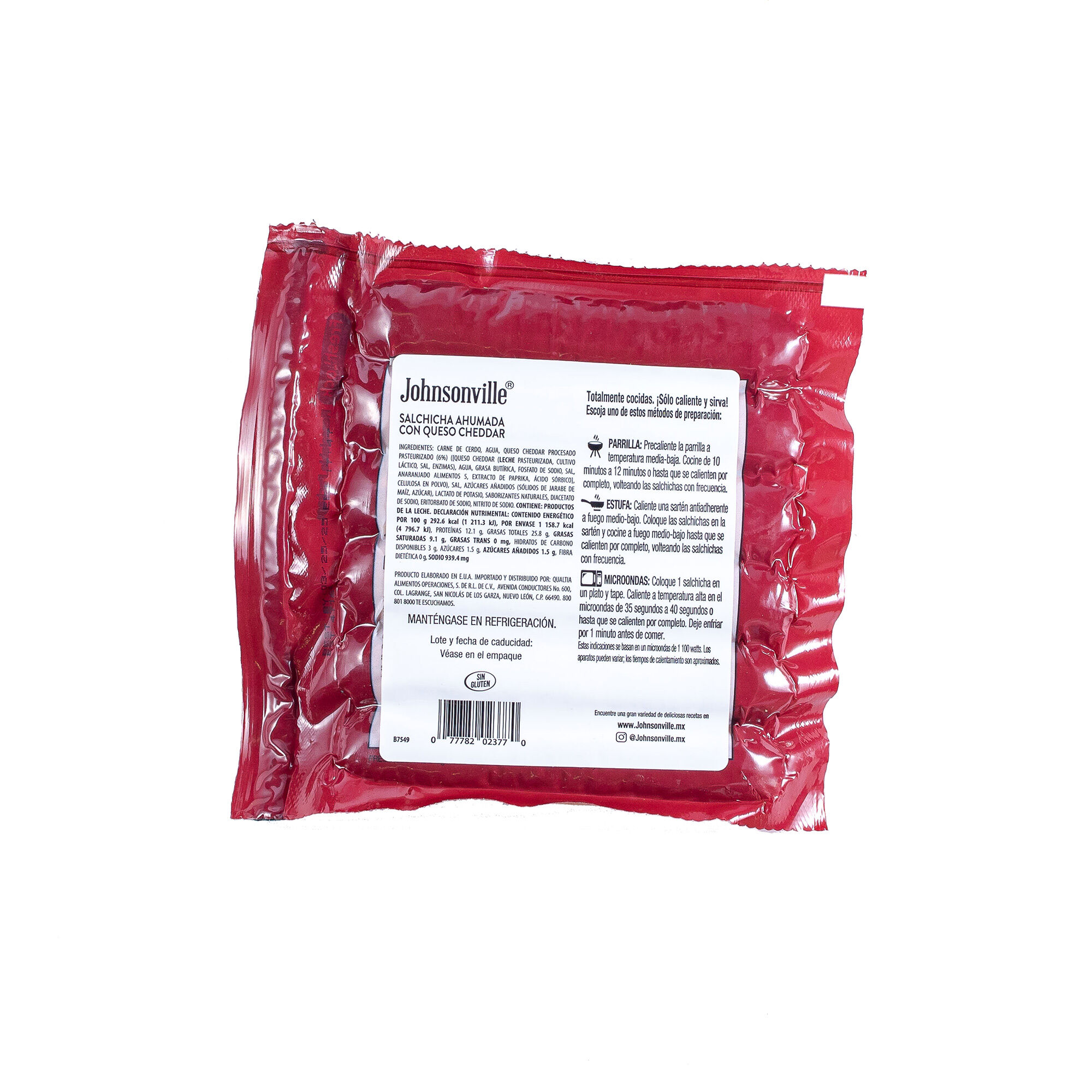 Salchicha Ahumada Con Cheddar Johnsonville 397.0 Gr