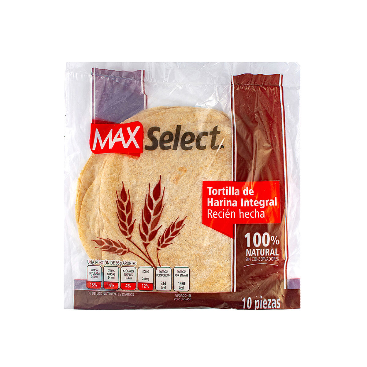 Tortilla Harina Integral Max Select 10 0 Pza