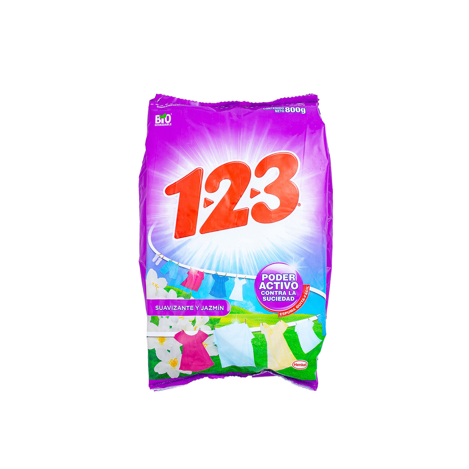 Detergente Polvo Suavizante 800gr 1 2 3 800.0 Gr