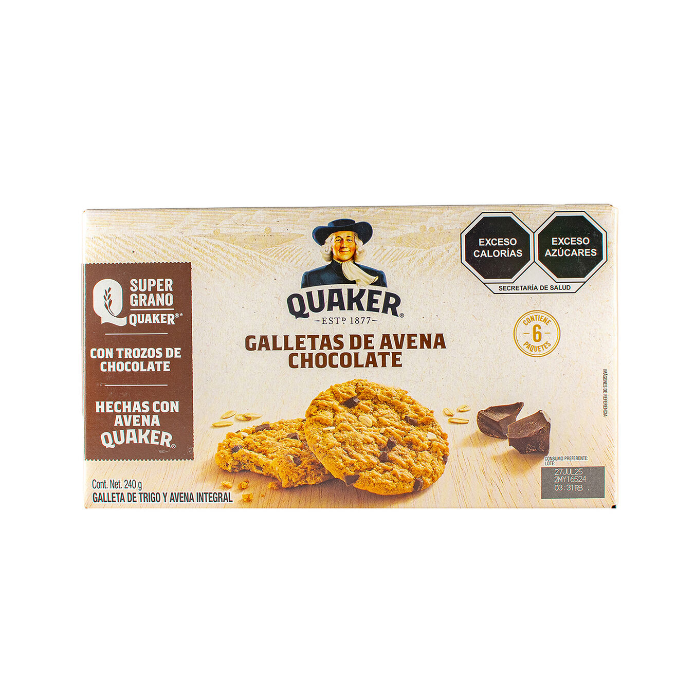 Galleta De Avena Con Chocolate Quaker 240.0 Gr