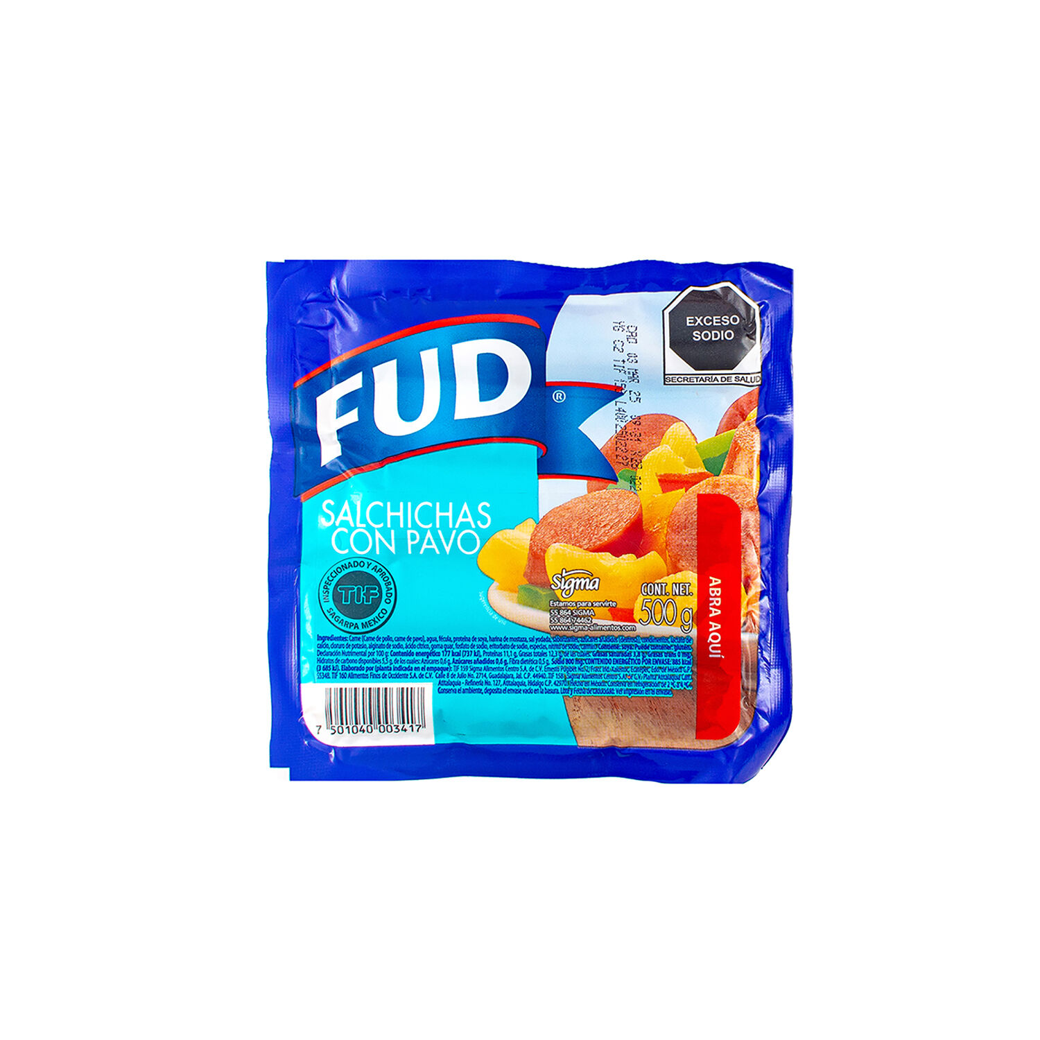 Salchicha Turkey Line Fud 500.0 Gr