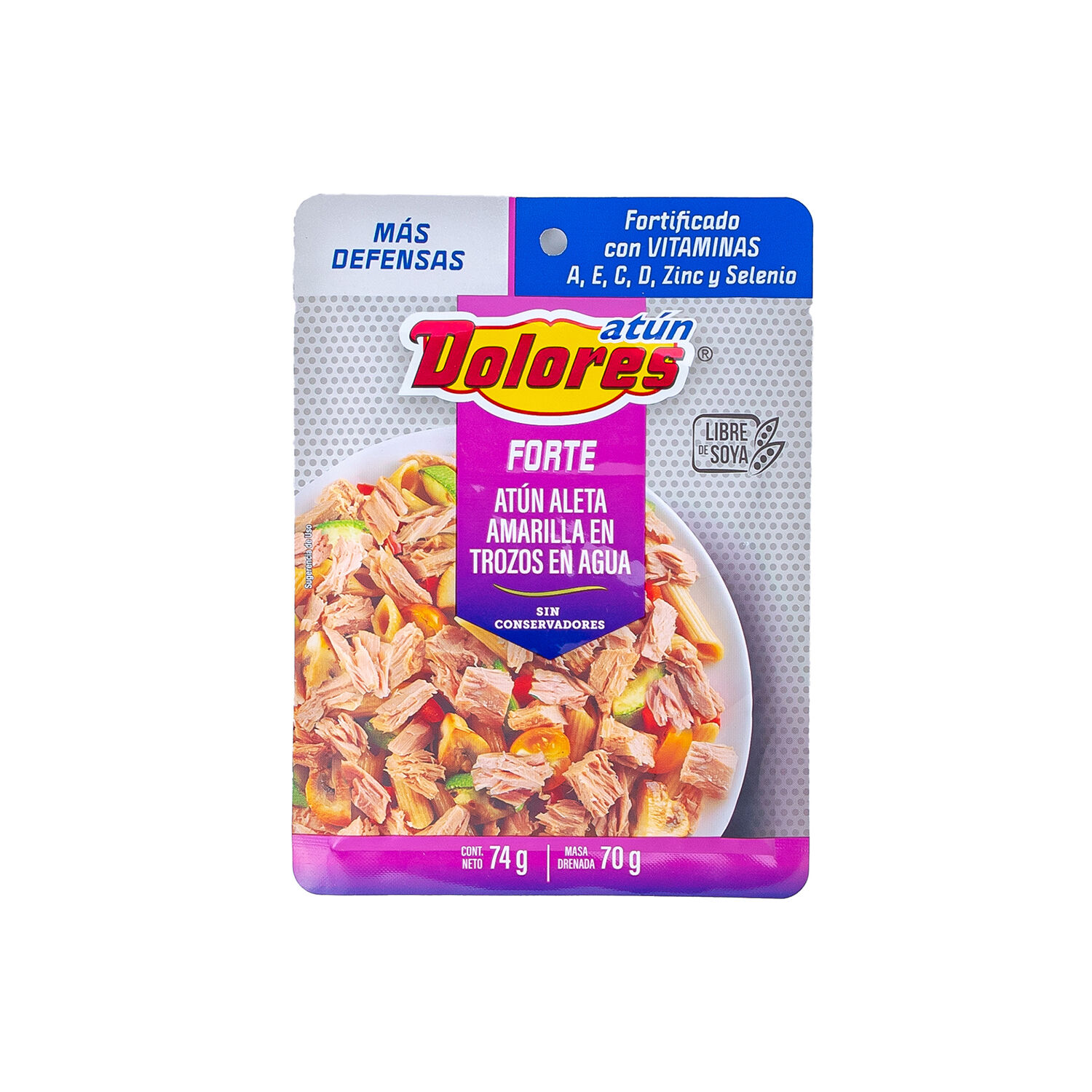Lomo De Atun En Agua Mas Defensas Pouch Dolores 74.0 Gr