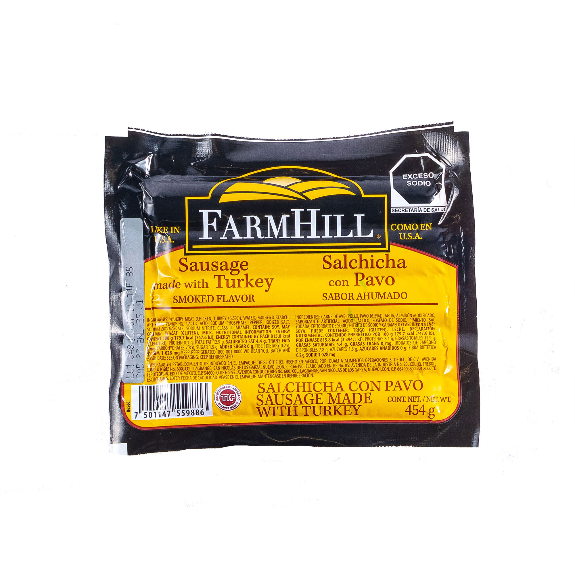 Salchicha De Pavo Farm Hill 454.0 Gr