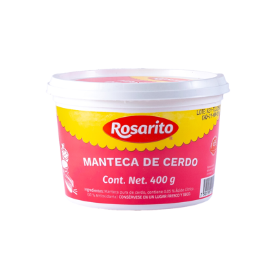 Manteca De Cerdo Rosarito 400.0 Gr