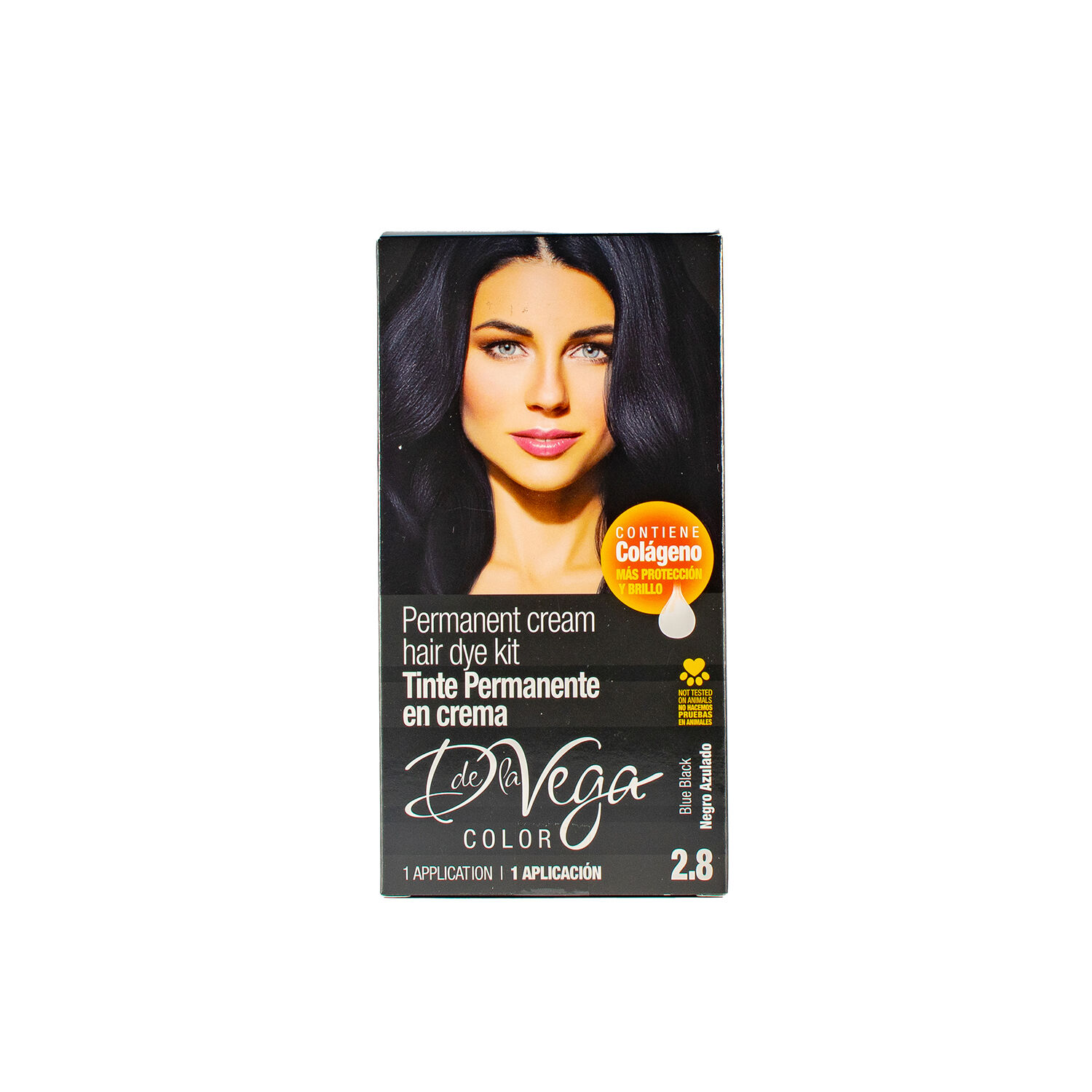 Tinte Cabello Negro Azulado #2.8 D De La Vega 1.0 Pza