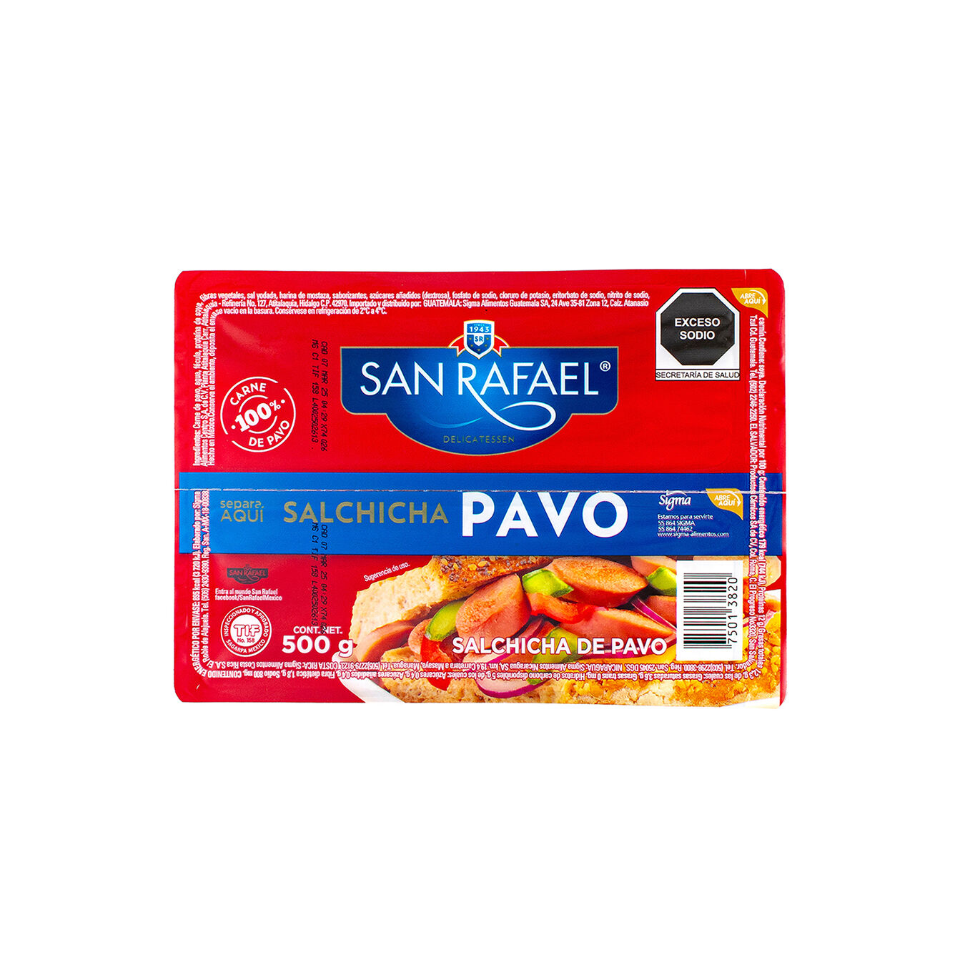 Salchicha Pavo San Rafael 500.0 Gr
