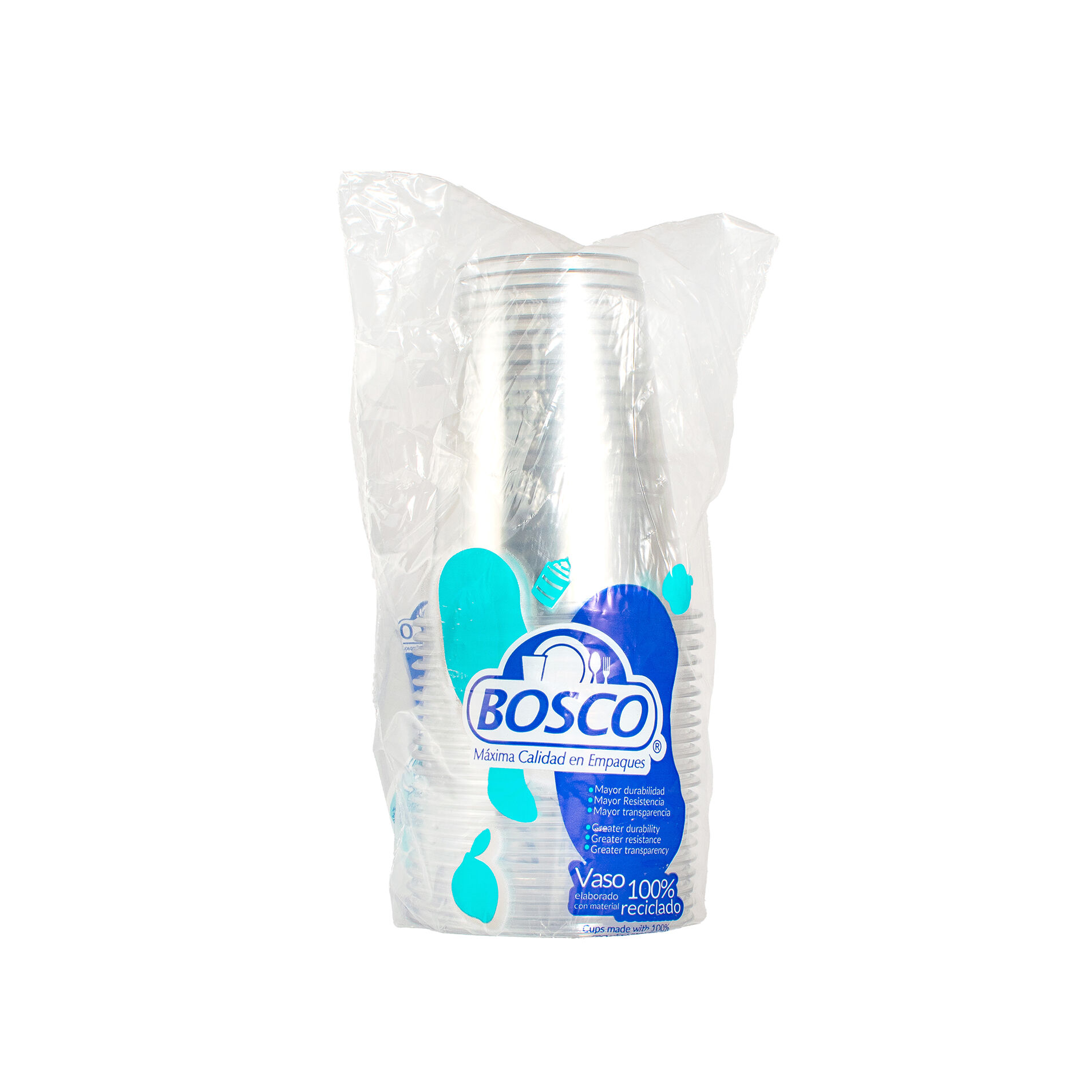 Vaso Plastico 12 Oz Translucido Bosco 20.0 Pza
