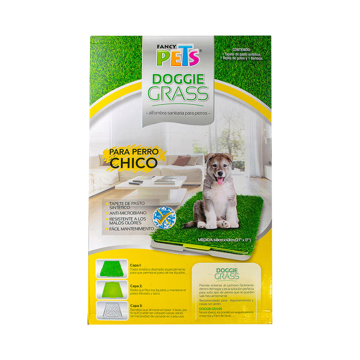 Tapete Pasto Sanit Doggie Grass Ch Fancy Pets 1.0 Pza
