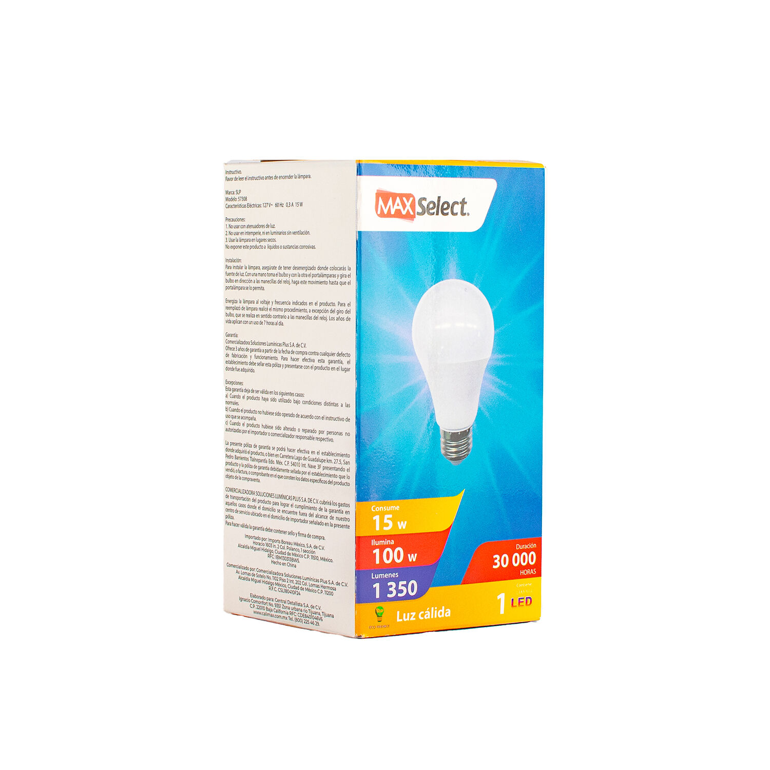 Foco Led 15w Luz Calida Max Select 1.0 Pza