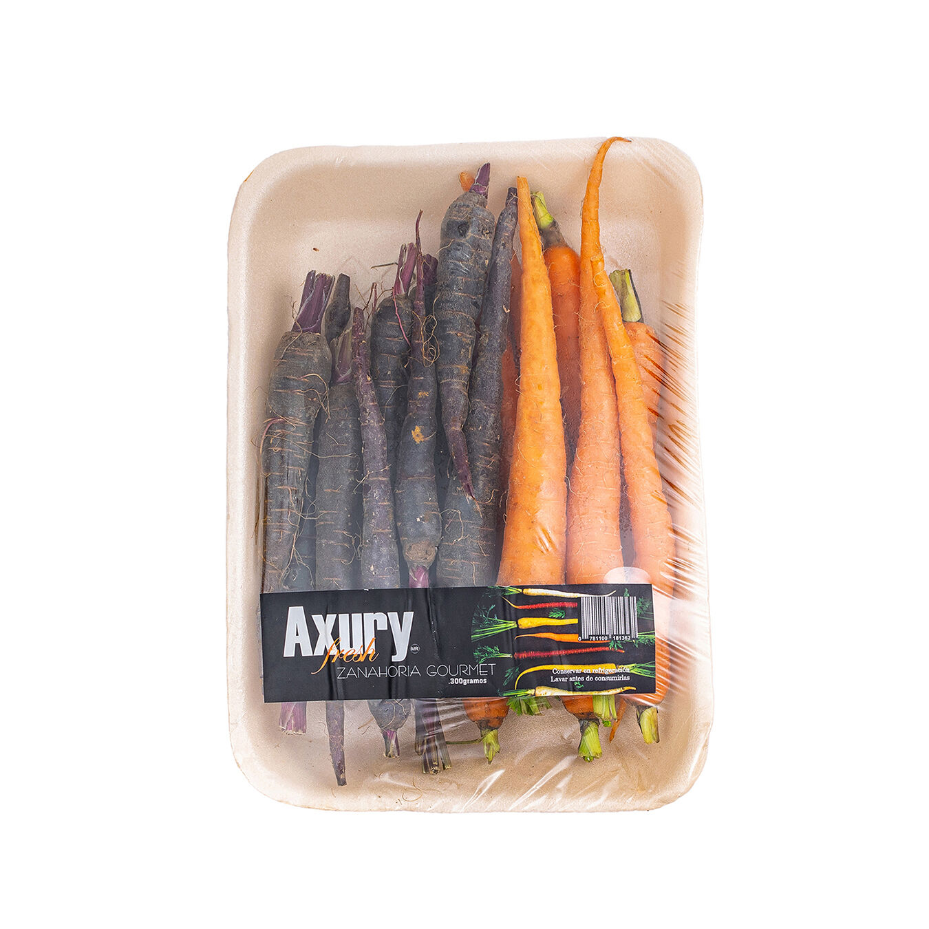 Zanahoria Mixta Sin Pelar Charola Axury Fresh 1134.0 Pz