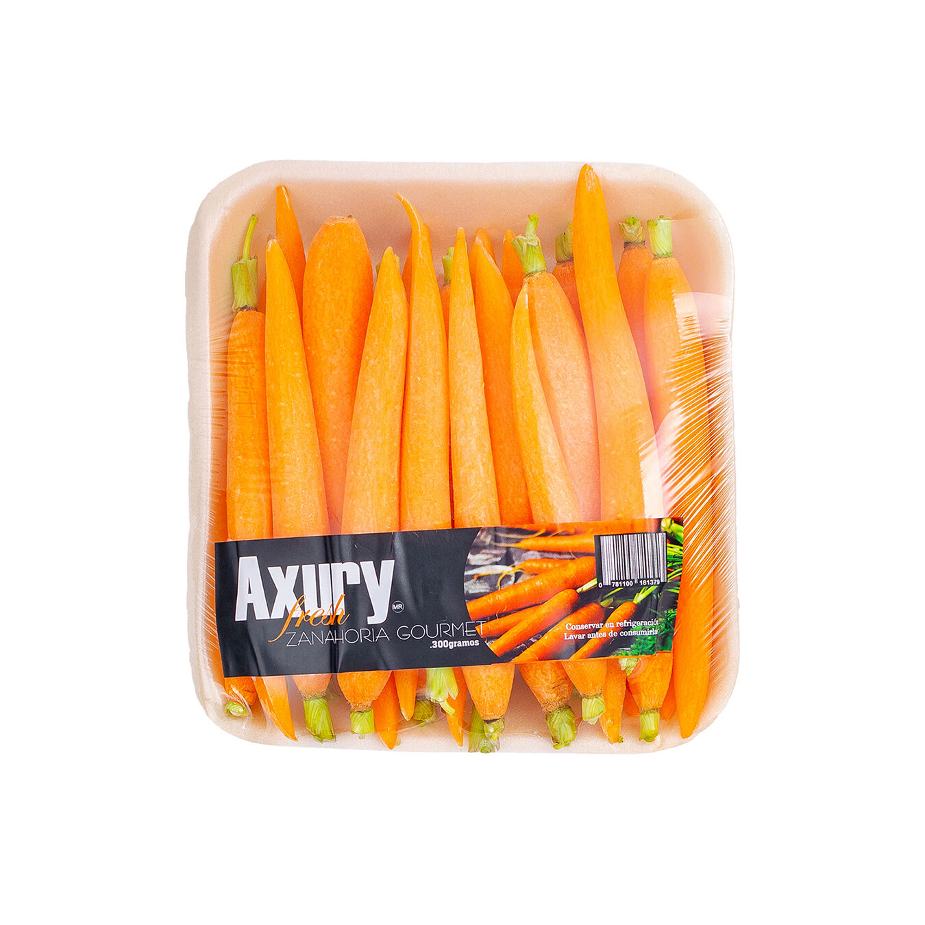 Zanahoria Pelada Reg Charola Axury Fresh 1134.0 Pza