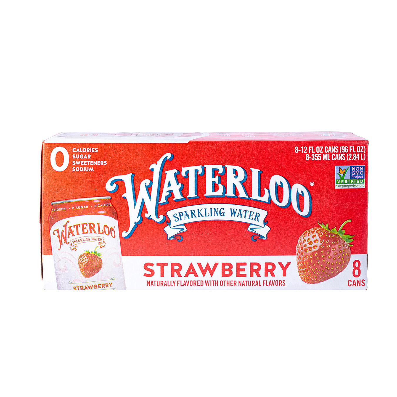 Agua Mineral Sabor Fresa Waterloo 8.0 Pack