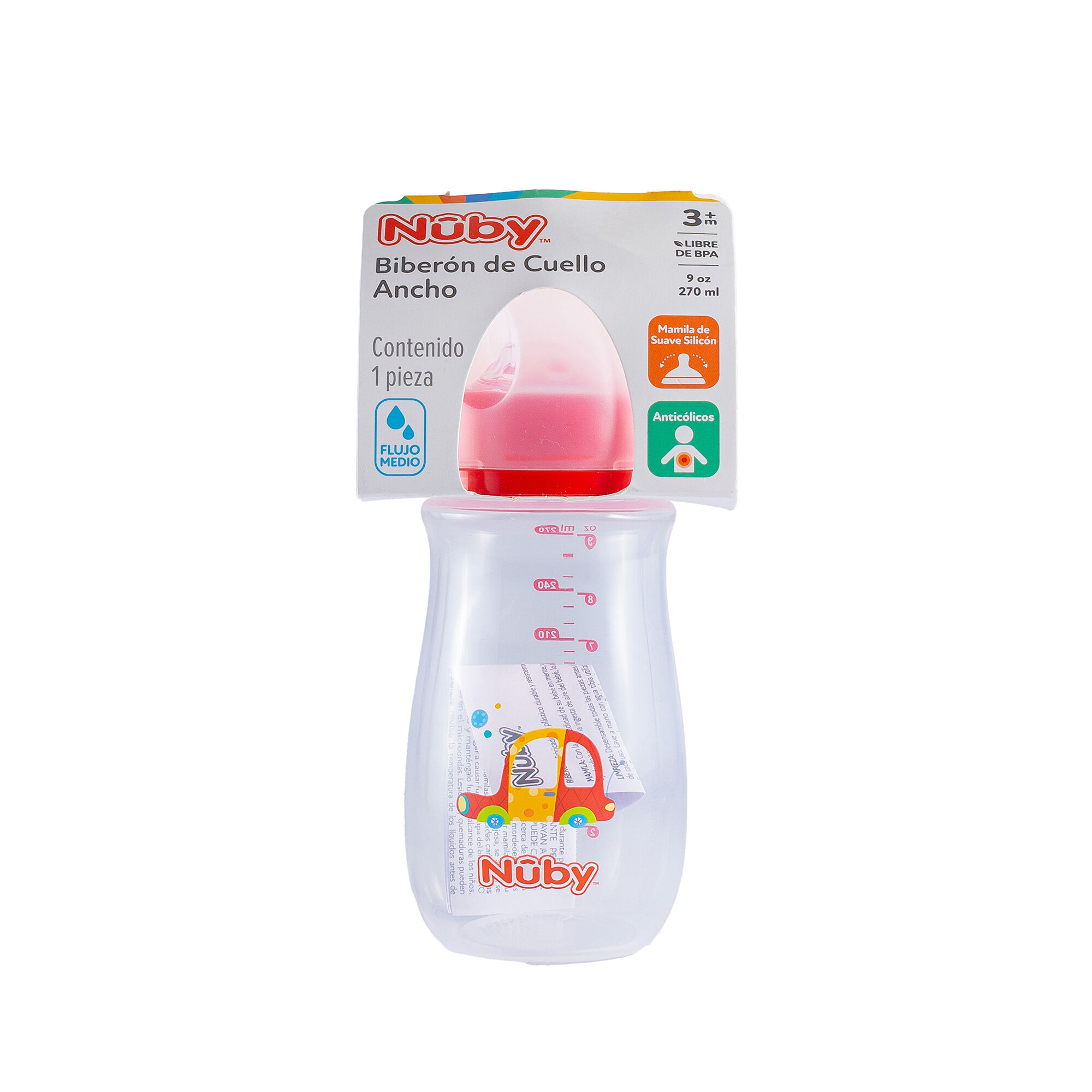Biberon 10 Oz Colores Nuby 1.0 Pza
