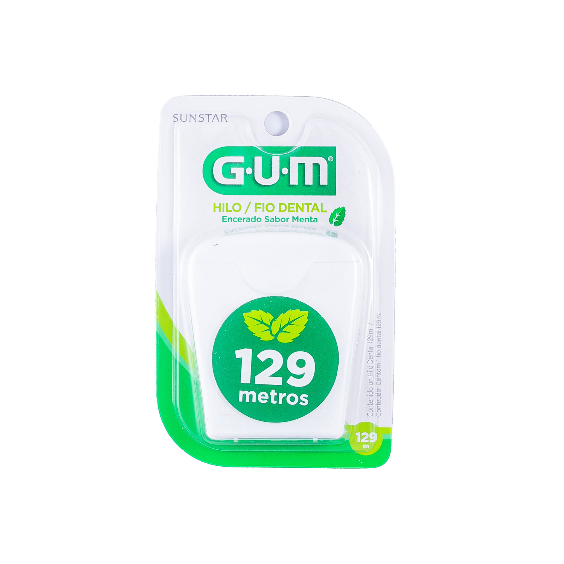 Hilo Dental Encerado Sabor Menta 129m Gum 1.0 Pza
