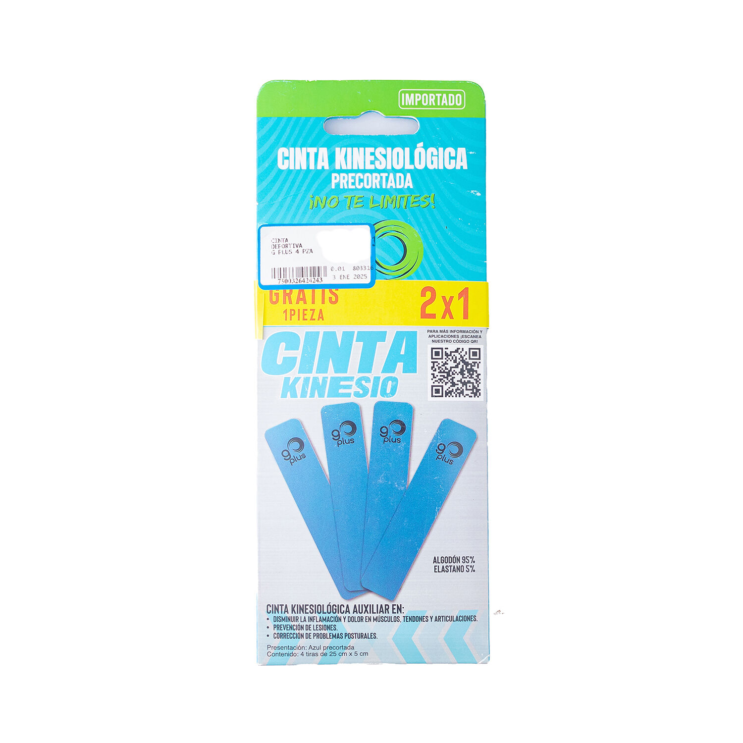 Cinta Deportiva Azul G Plus 4 0 Pza