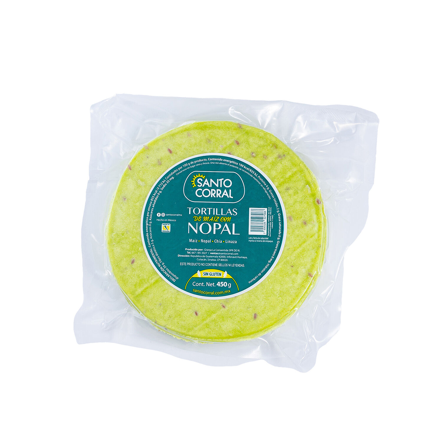 Tortilla D Nopal, Linaza,chia Y Ajonj Santo Corral 450.0