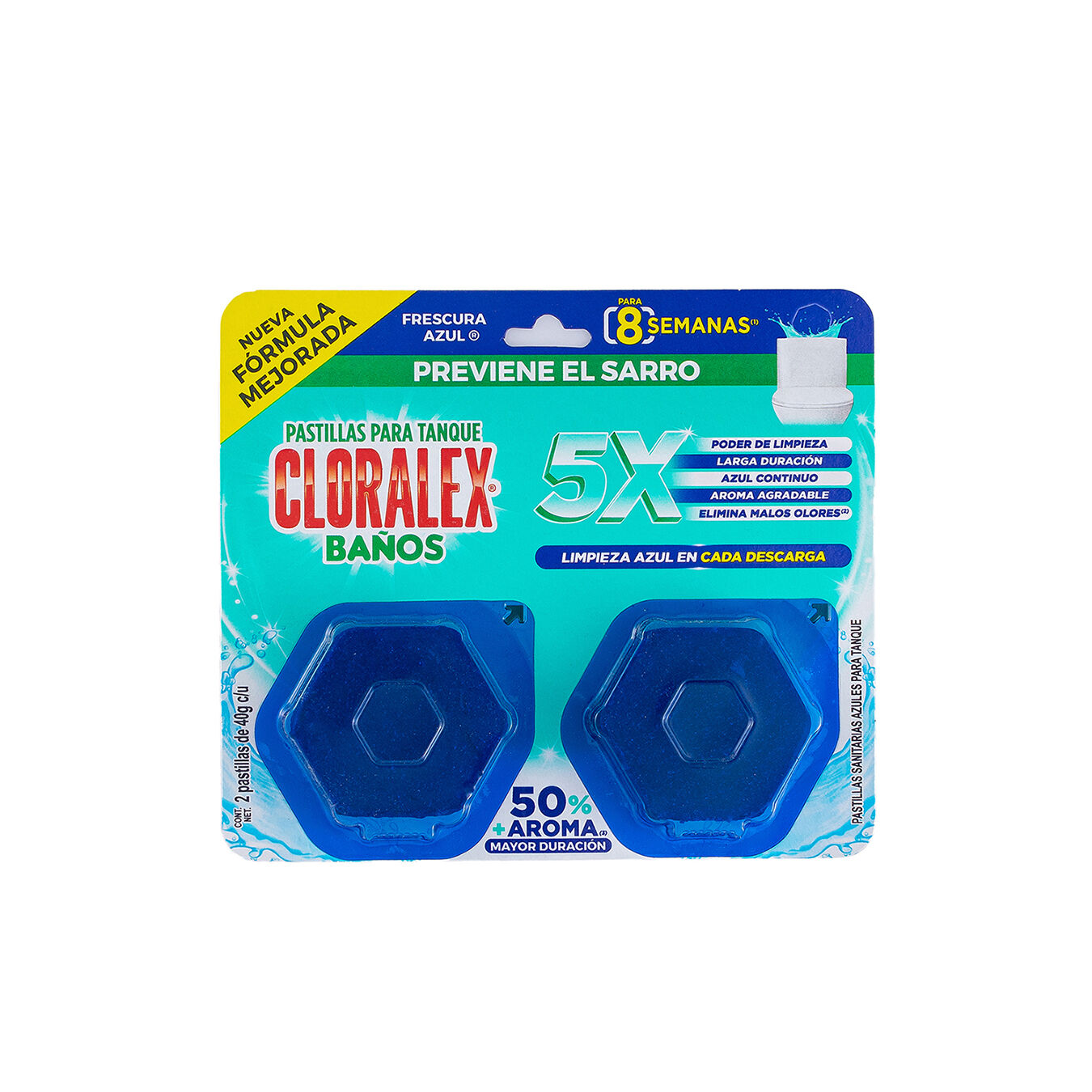Pastillas Hex Azul 80gr Cloralex 2.0 Pza