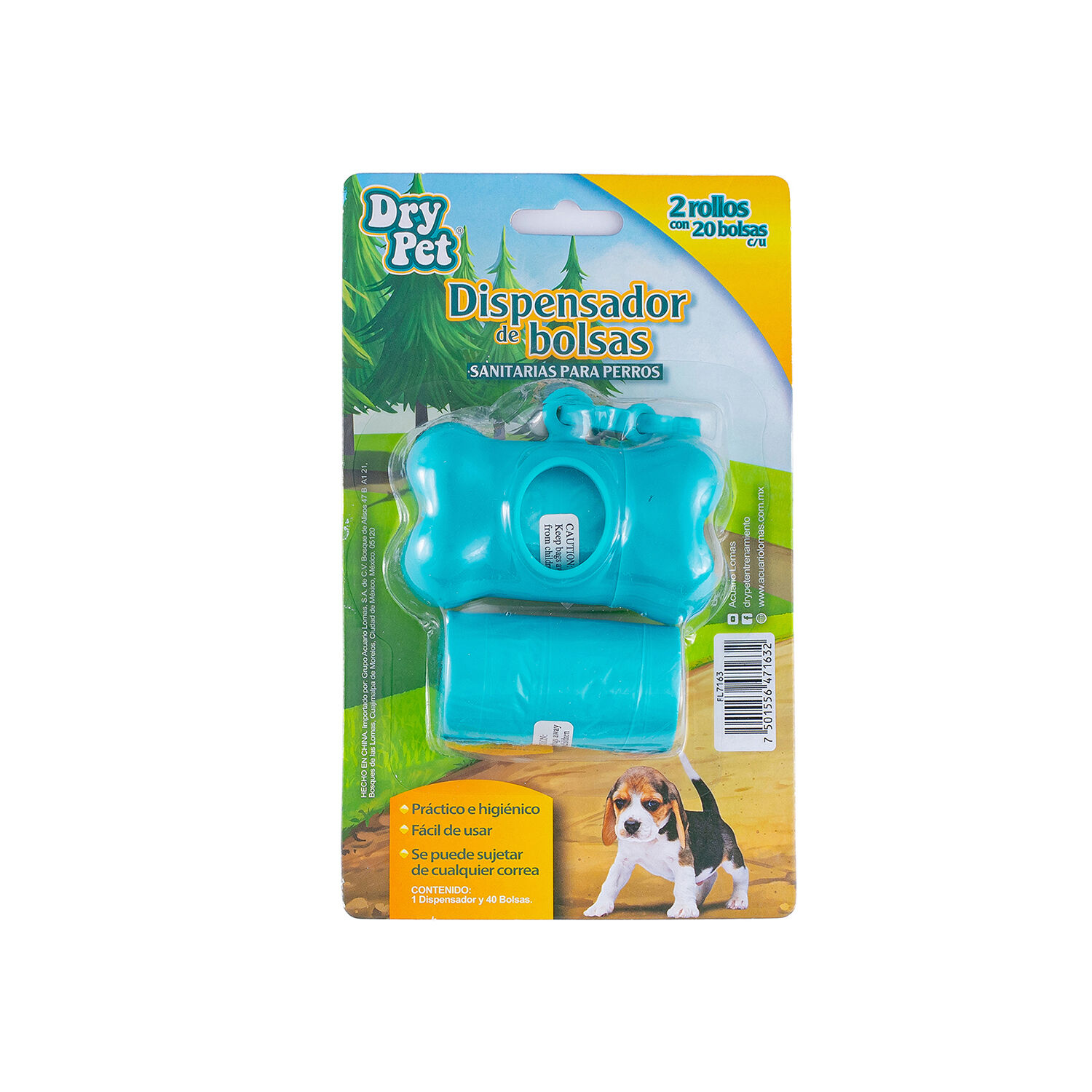 Dispensador C/bolsas Sanitarias Dry Pet 40.0 Pza