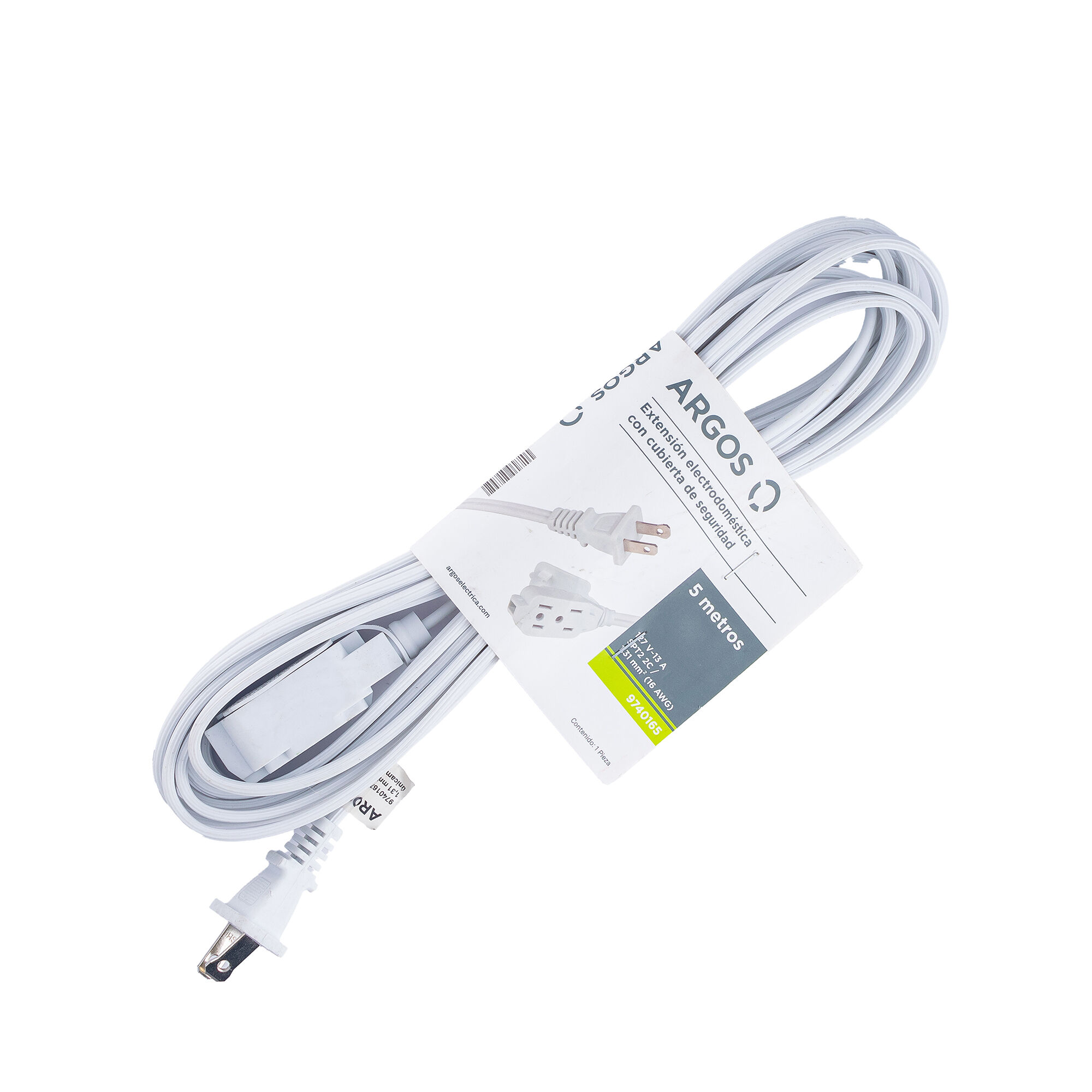 Extension Electrodomestica 5mt Argos 1.0 Pza