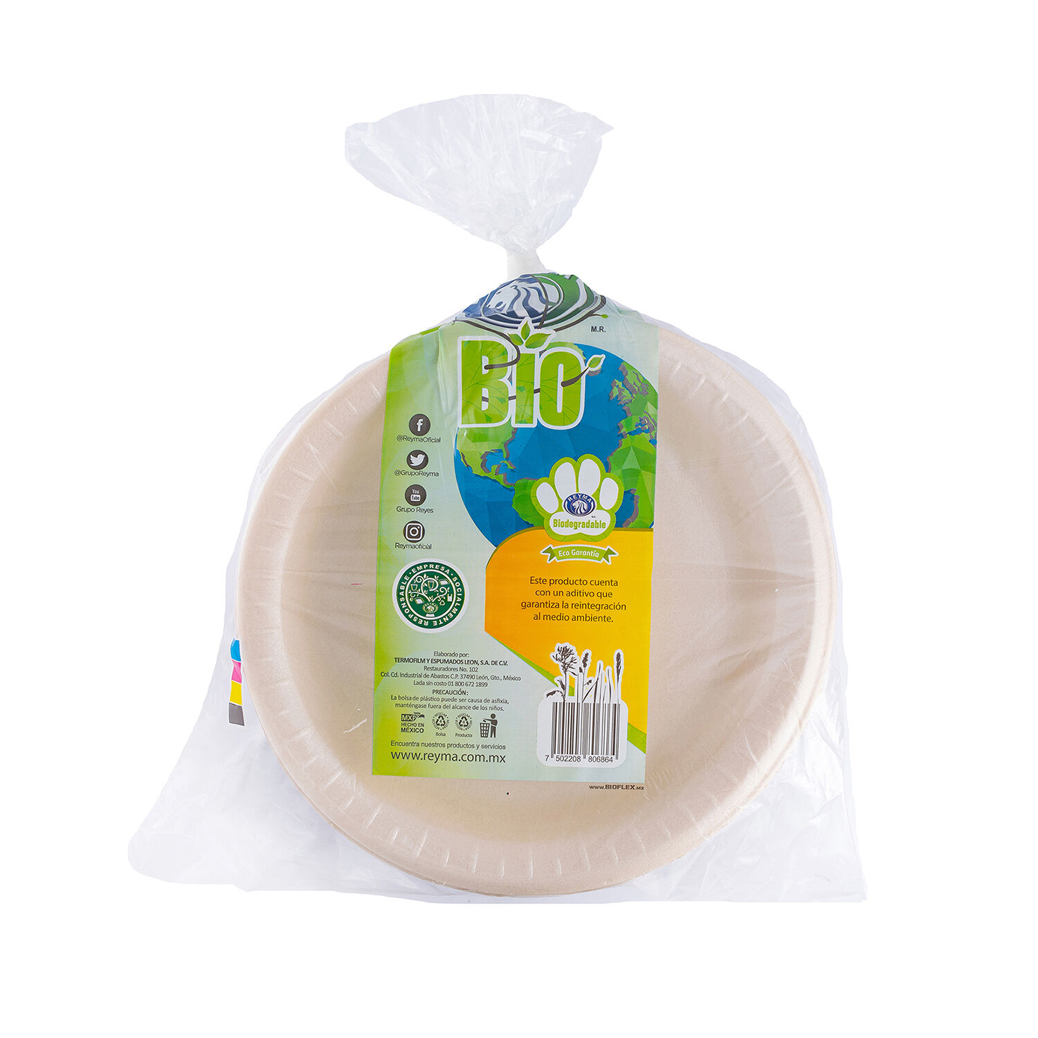 Plato Liso Biodegradable Reyma 20.0 Pza