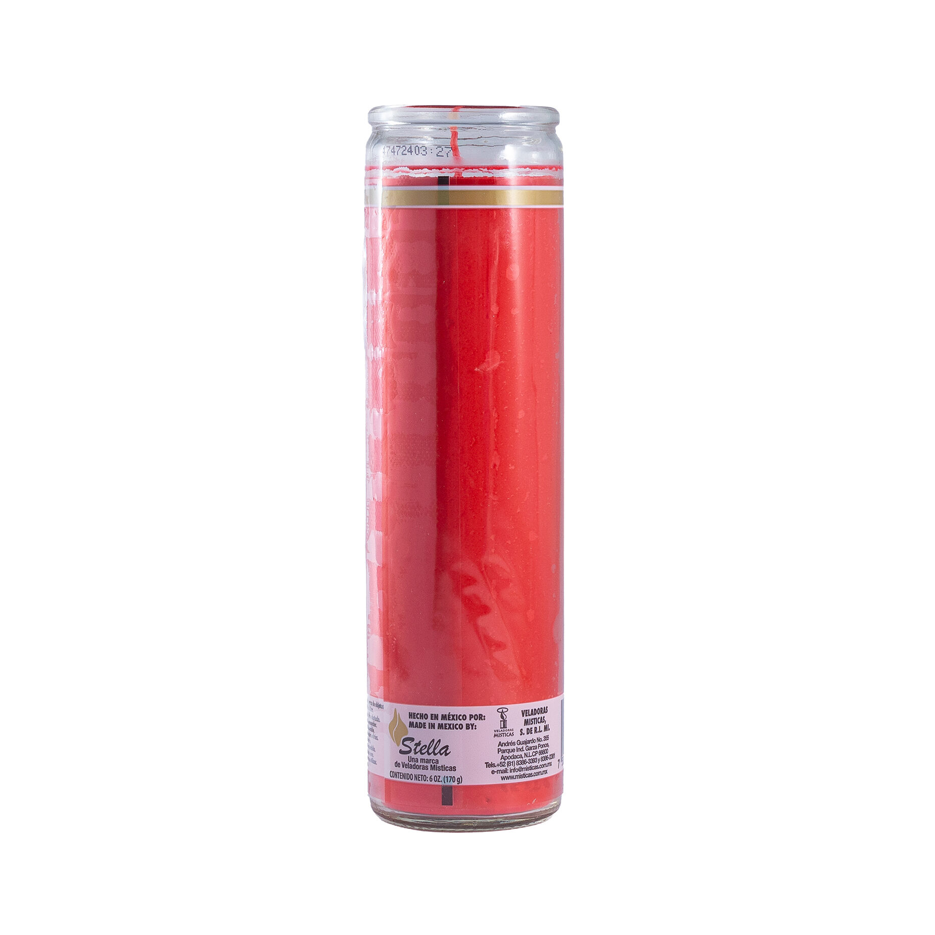 Veladora Stella Lisa Roja Misticas 1.0 Pza