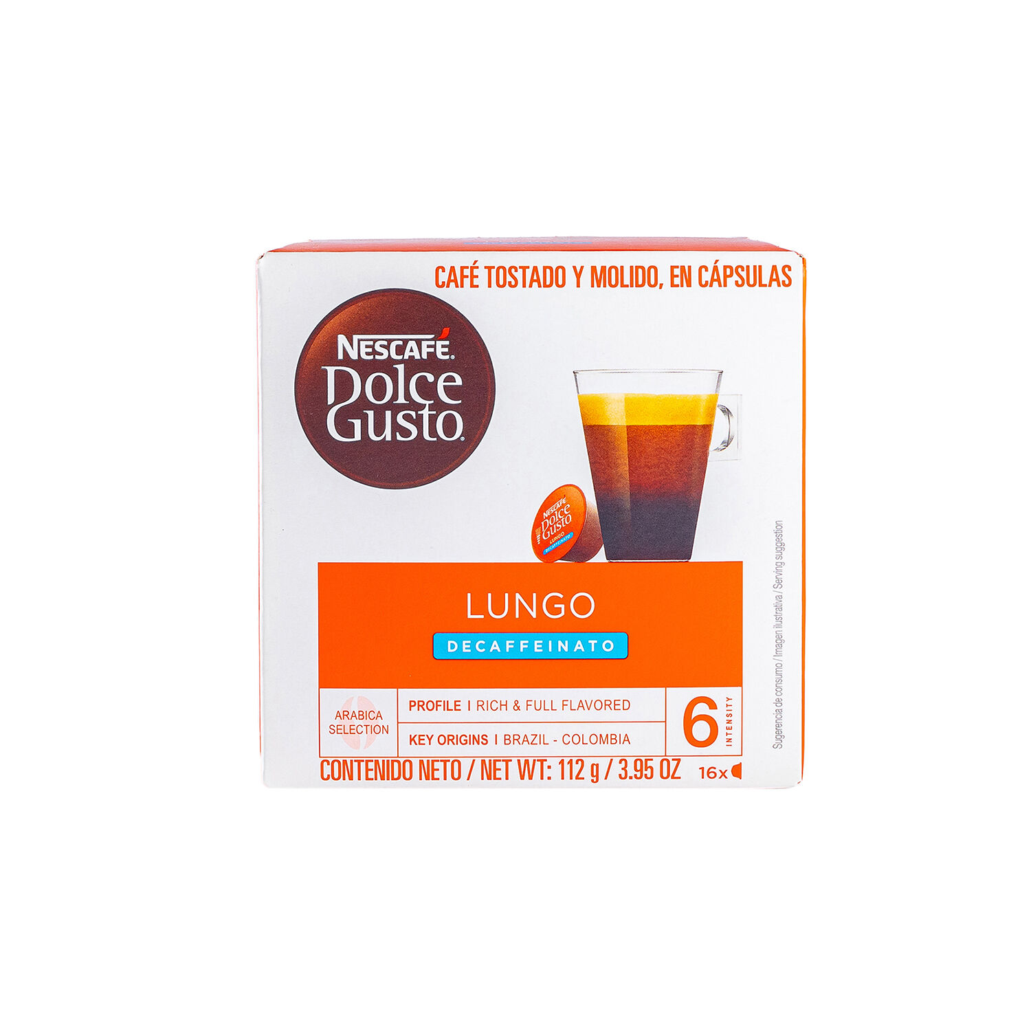 Cafe En Capsulas Lungo Descafeinado Dolce Gusto 16 0 Ca