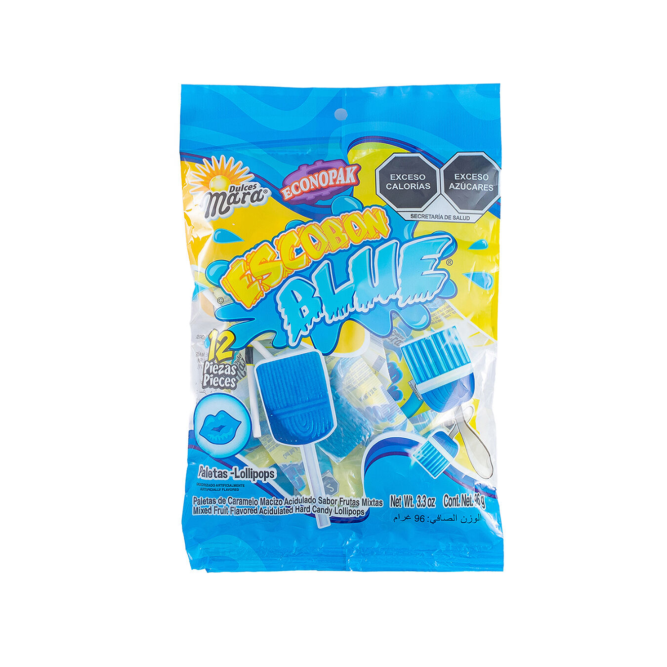 Bolsa De Paletas Escobon Blue Dulces Mara 96.0 Gr