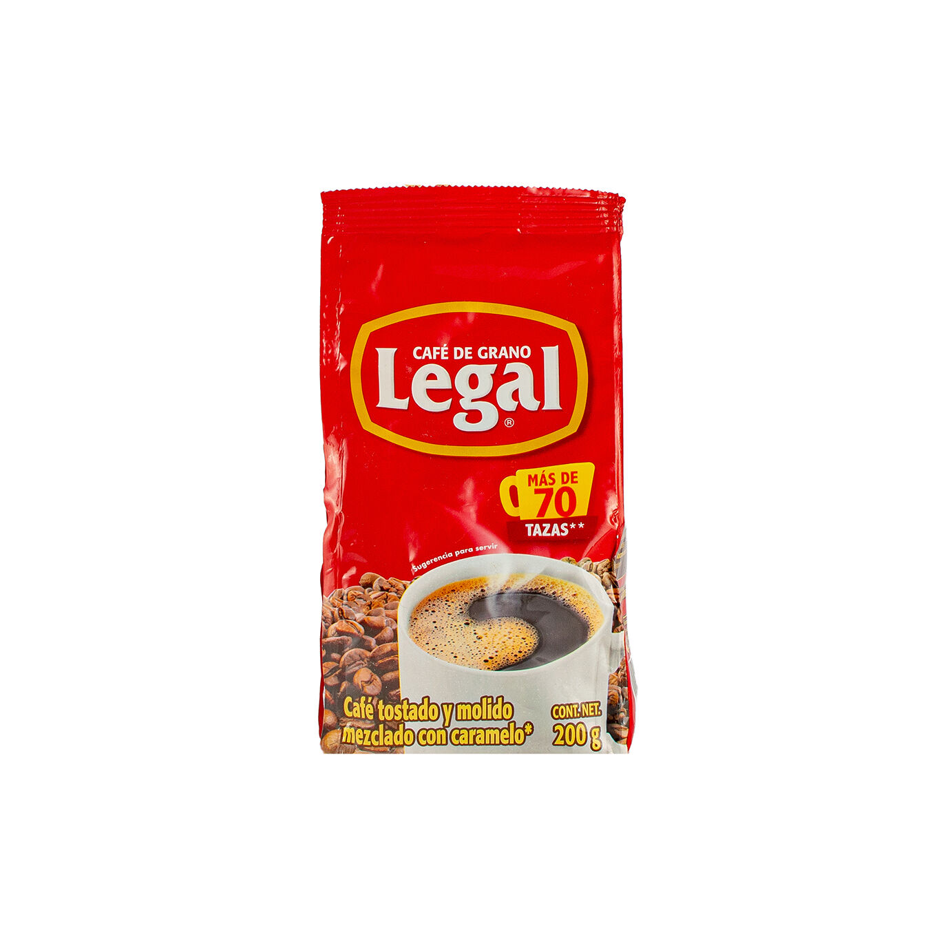 Cafe Tostado Mezclado C/azucar Legal 200.0 Gr