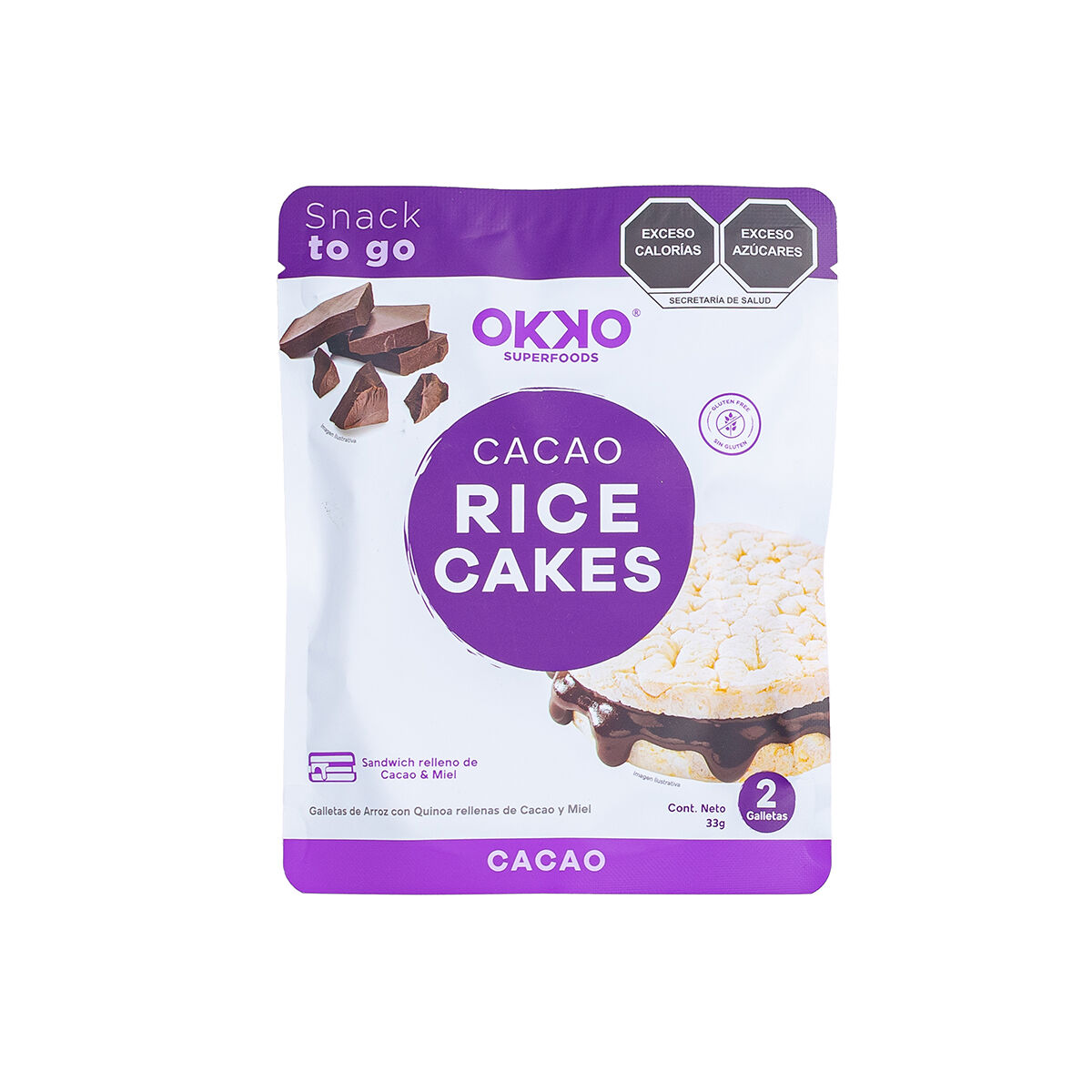 Cocoa Rice Cakes Okko 32.0 Gr